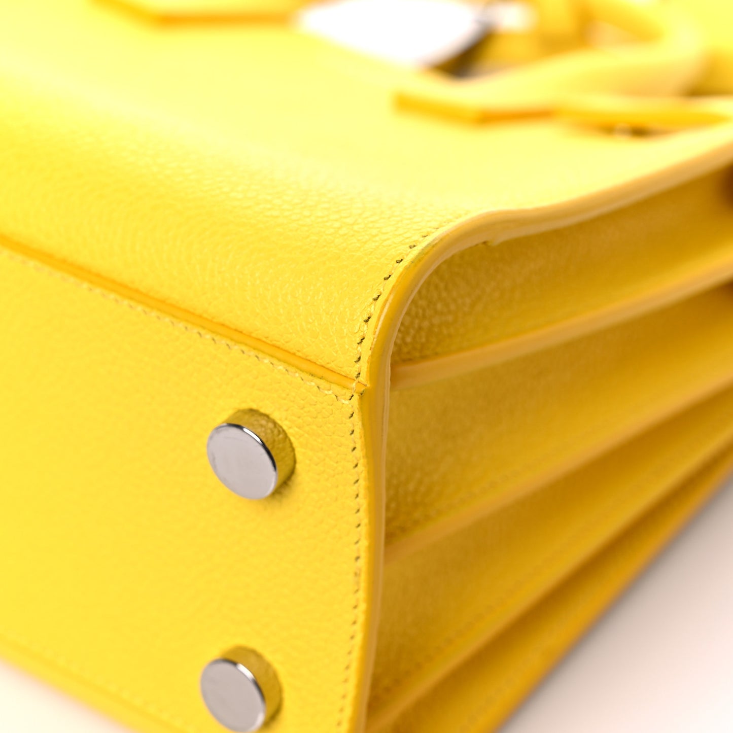 Grained Calfskin Nano Sac De Jour Jaune