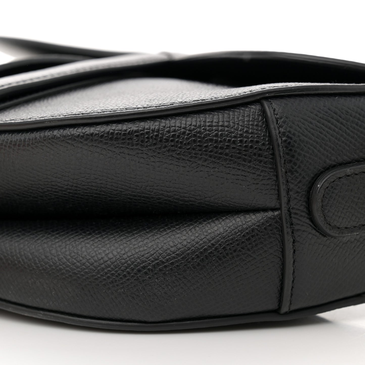 Grained Calfskin Saddle Bag Black