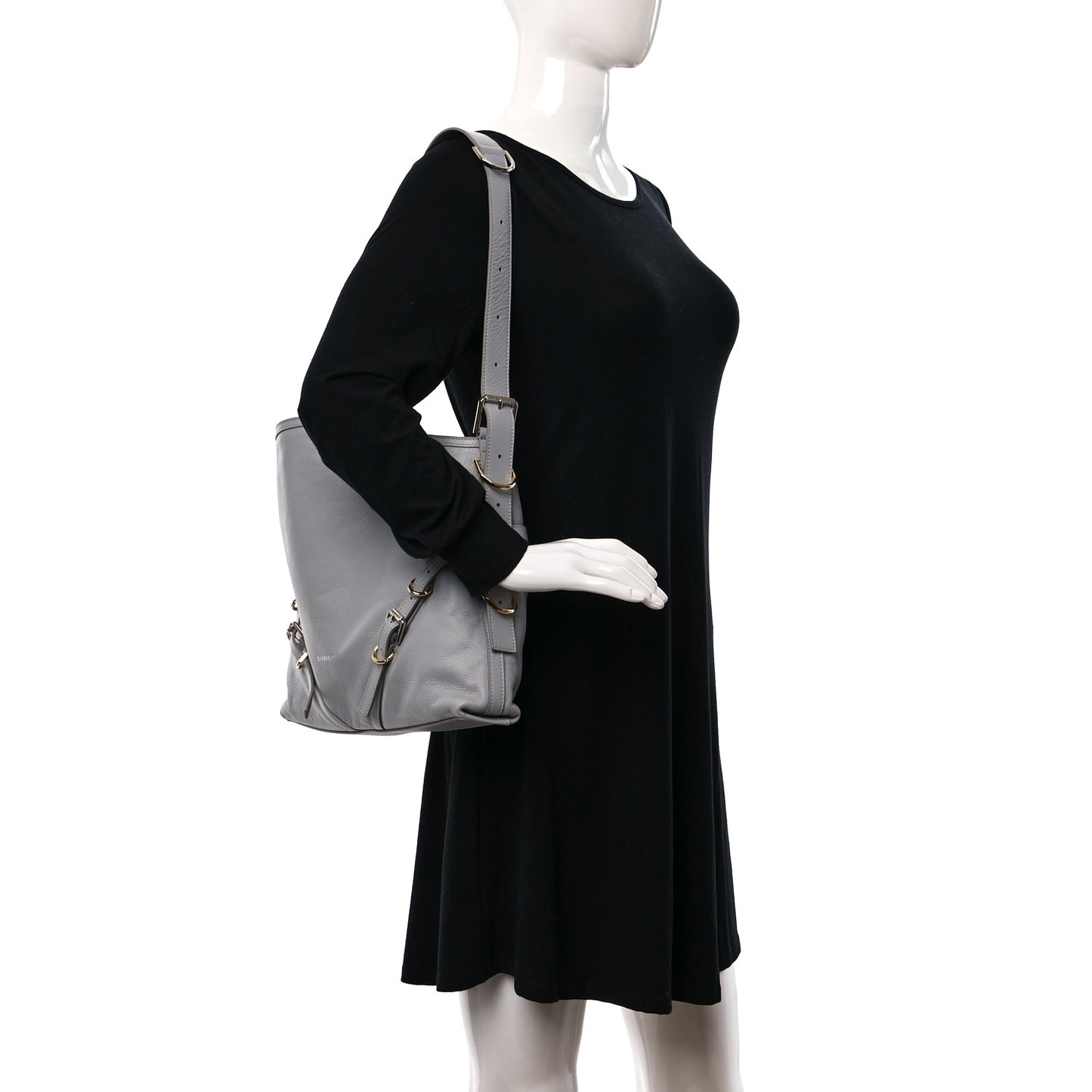 Calfskin Medium Voyou Bag Light Grey