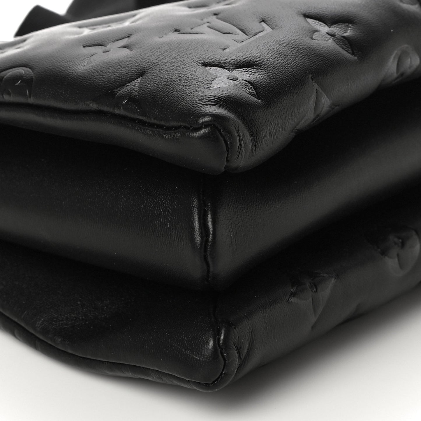 Lambskin Embossed Monogram Coussin PM Black
