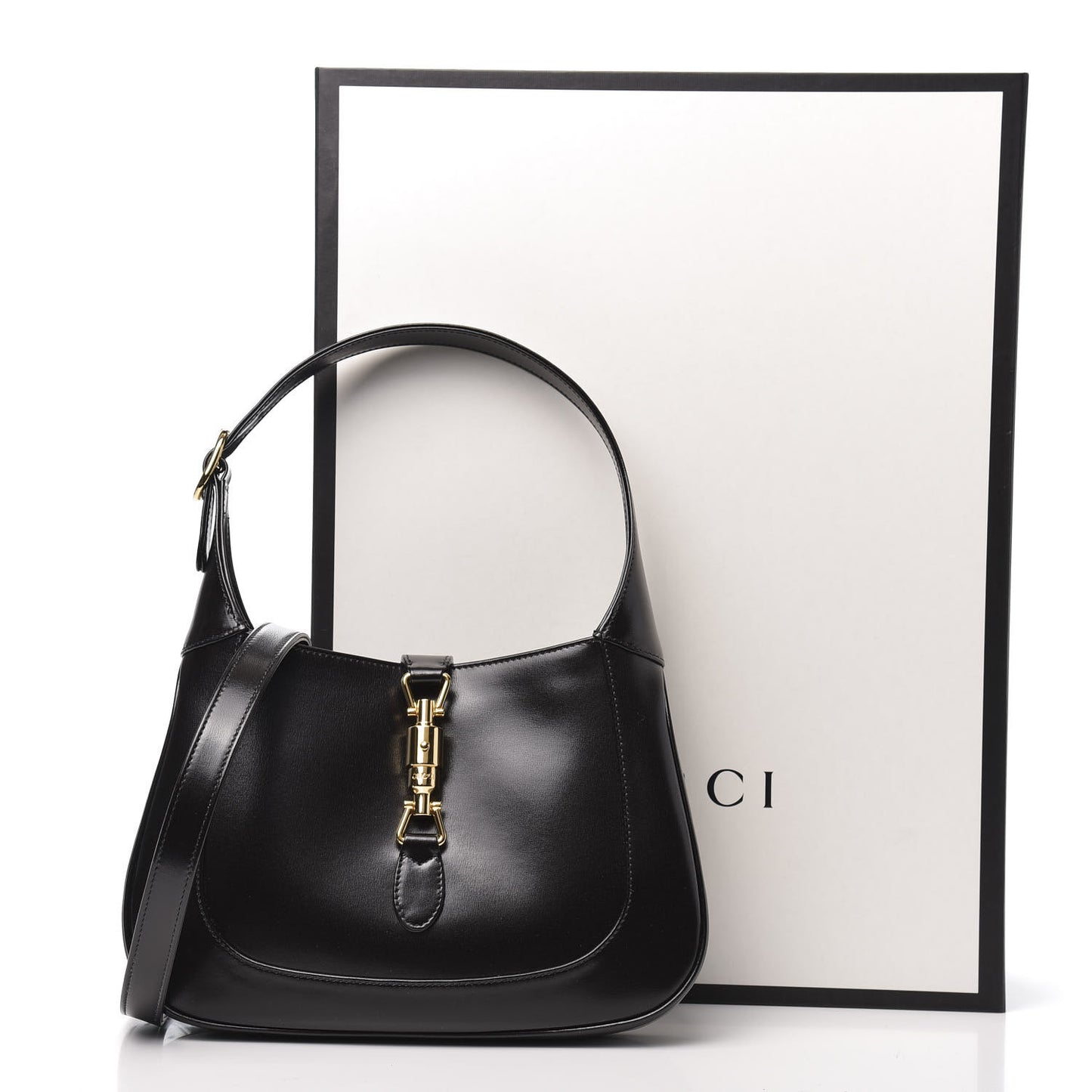 Boarded Dyana Lux Calfskin Small Jackie 1961 Hobo Black
