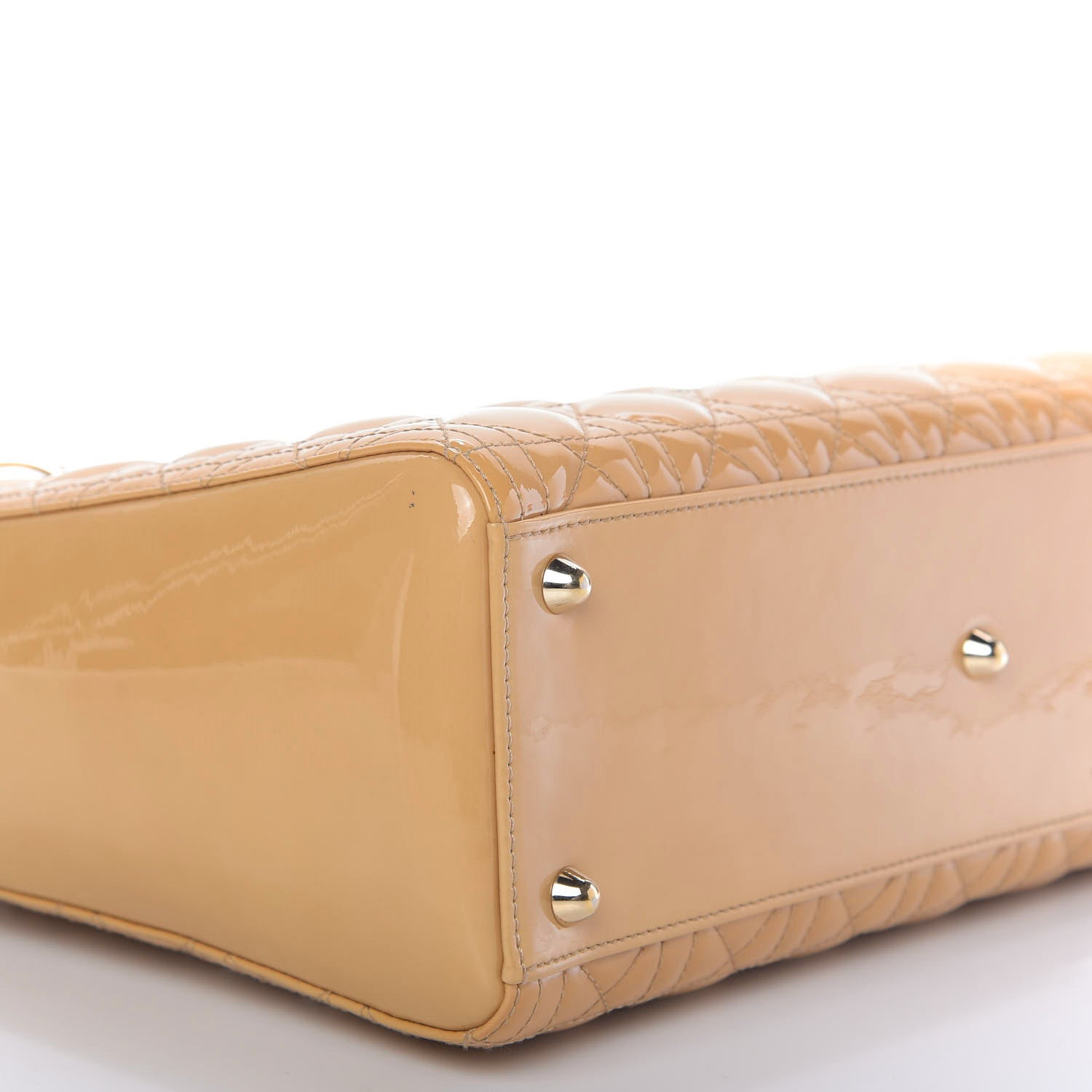 Christian Dior Patent Cannage Large Lady Dior Beige 10 of 16