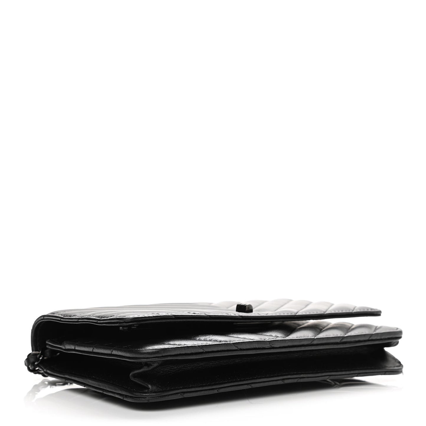 Aged Calfskin Chevron Quilted Reissue Wallet On Chain WOC So Black