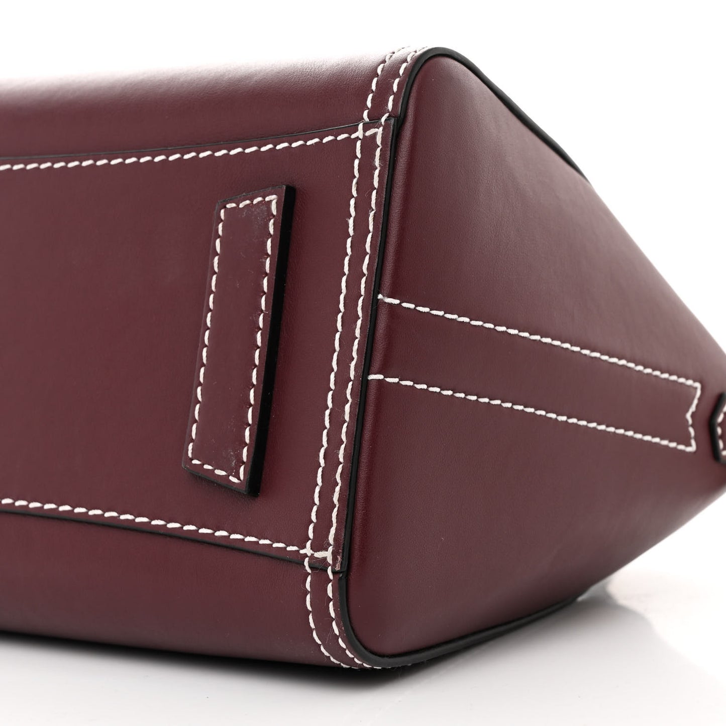 Calfskin Small Bi-Color Topstitch Antigona Oxblood Black