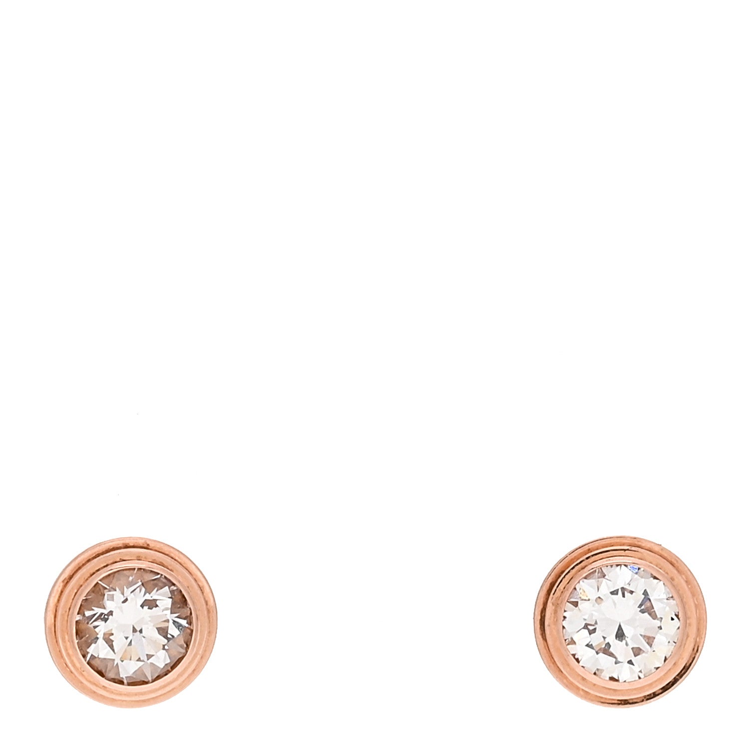 Cartier 18K Pink Gold Diamond MM D'Amour Earrings 1 of 6
