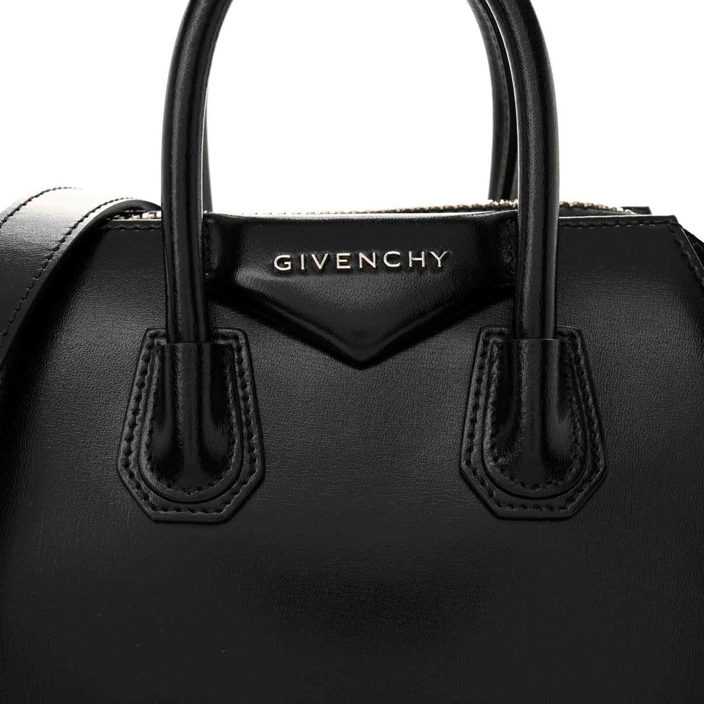 Shiny Lord Calfskin Mini Antigona Black