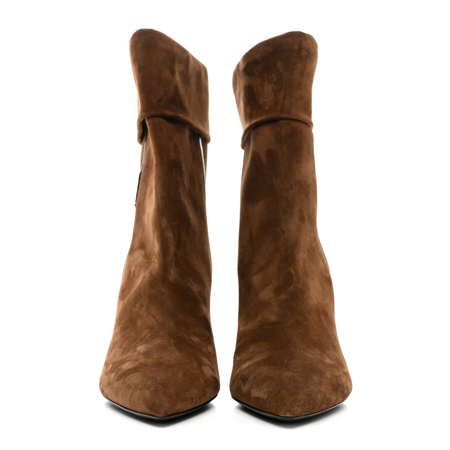Saint Laurent Suede Liz 85 Wedge Booties 39 Brown 2 of 9