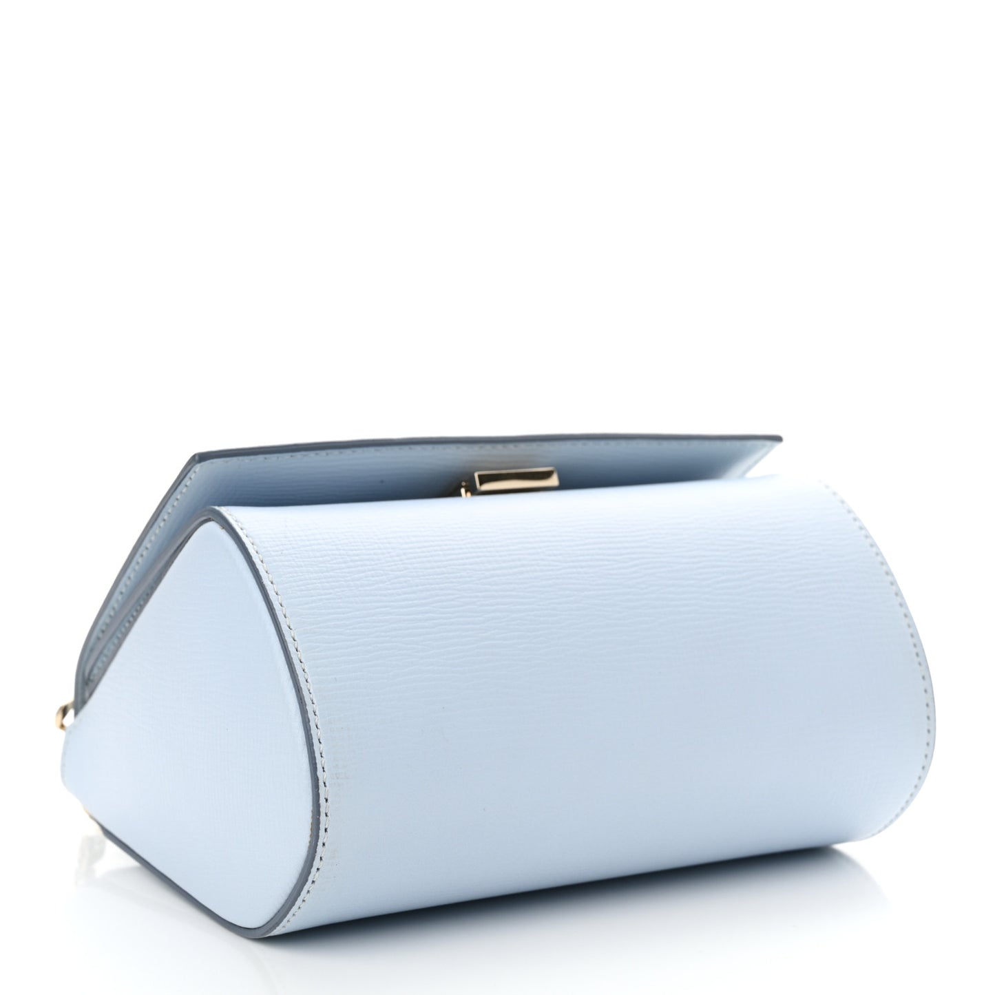Textured Calfskin Mini Pandora Box Chain Crossbody Bag Pale Blue