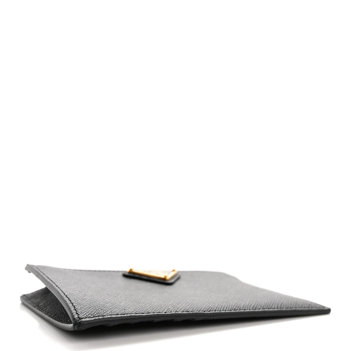 Saffiano Triangle Zip Card Holder Black