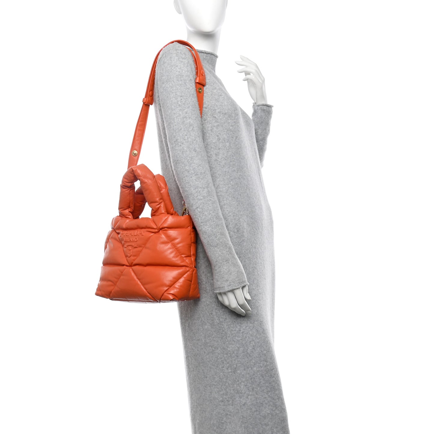 Nappa Padded System Small Tote Bag Arancio