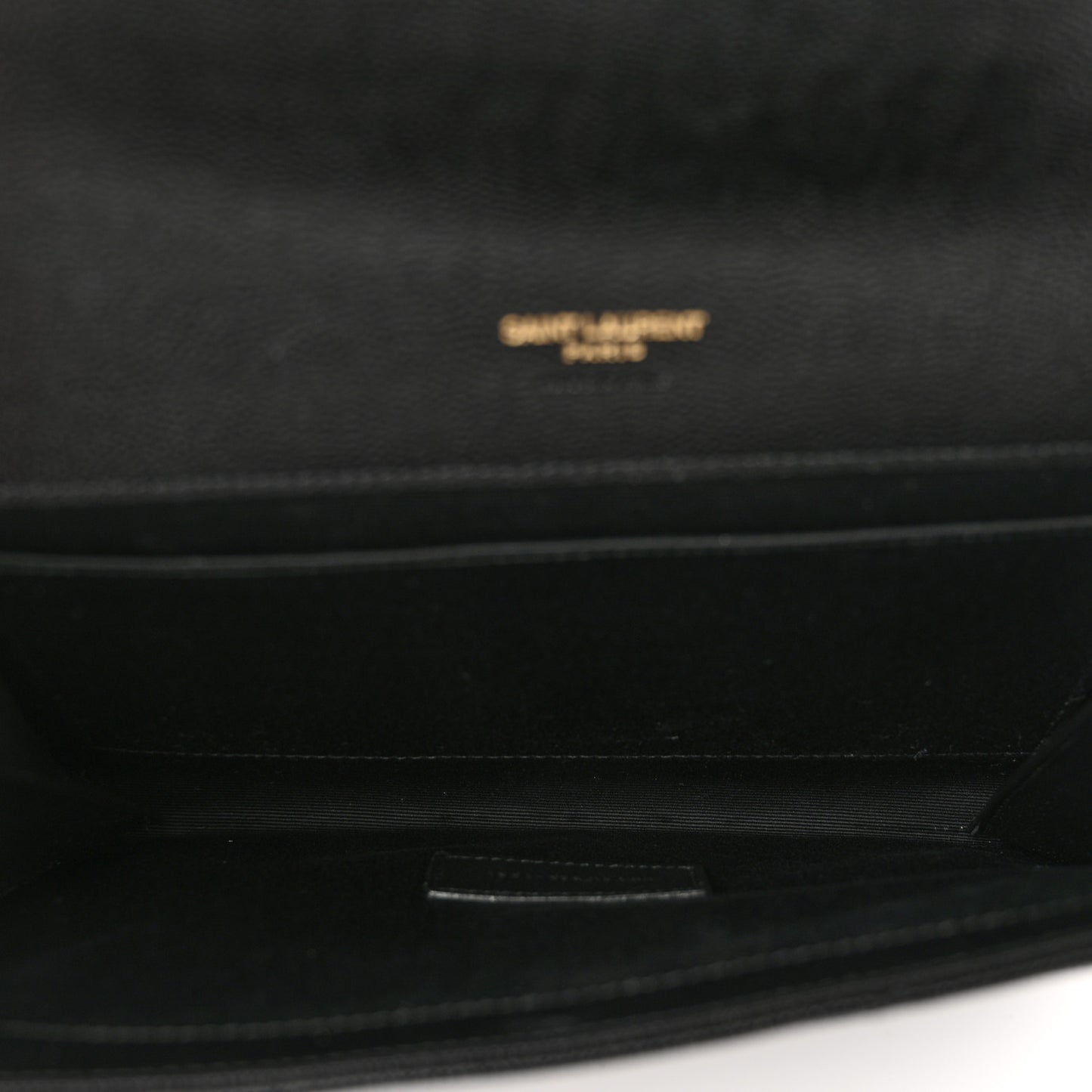 Grain De Poudre Matelasse Chevron Monogram Envelope Clutch Black