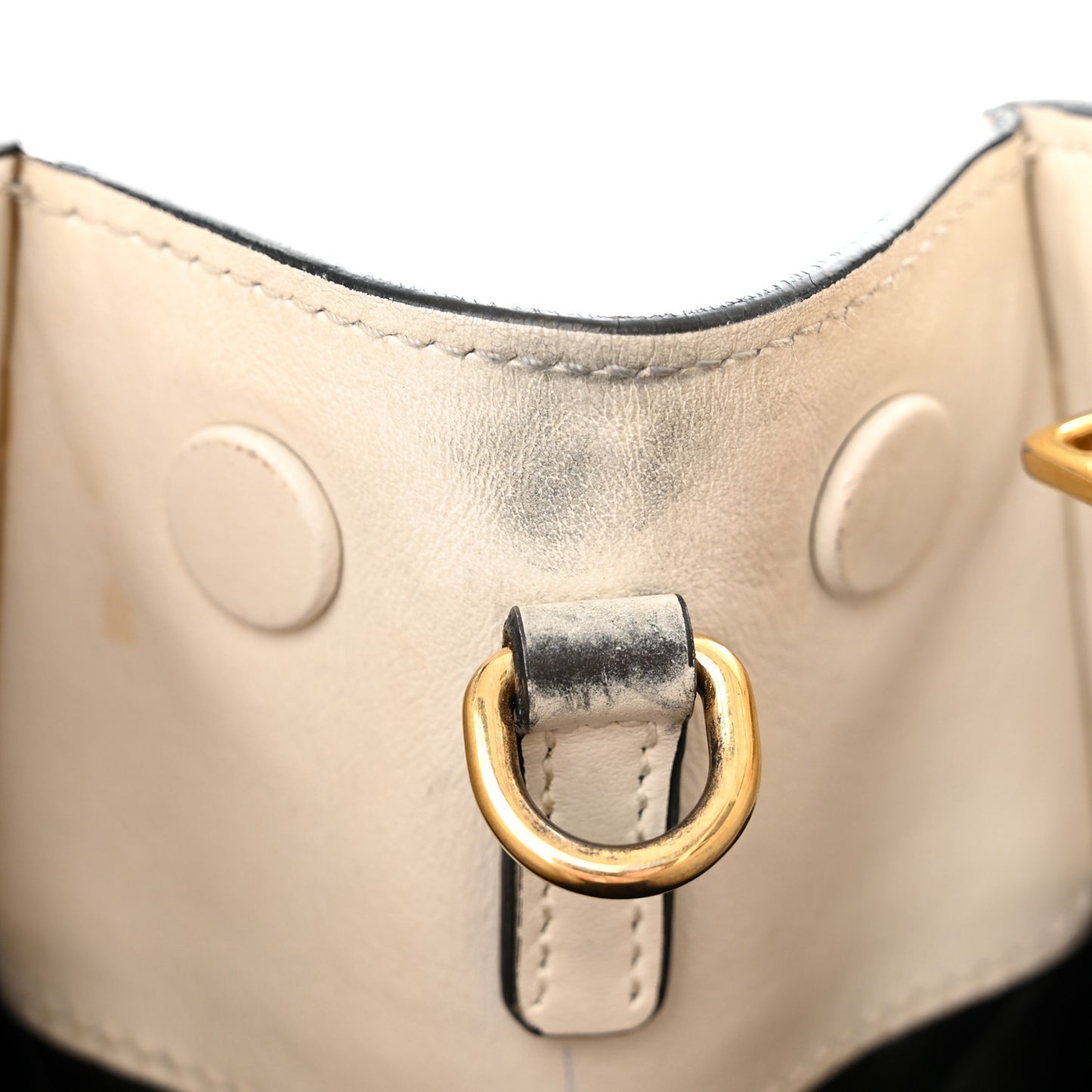 Saffiano Cuir Calfskin Small Monochrome Top Handle Tote White