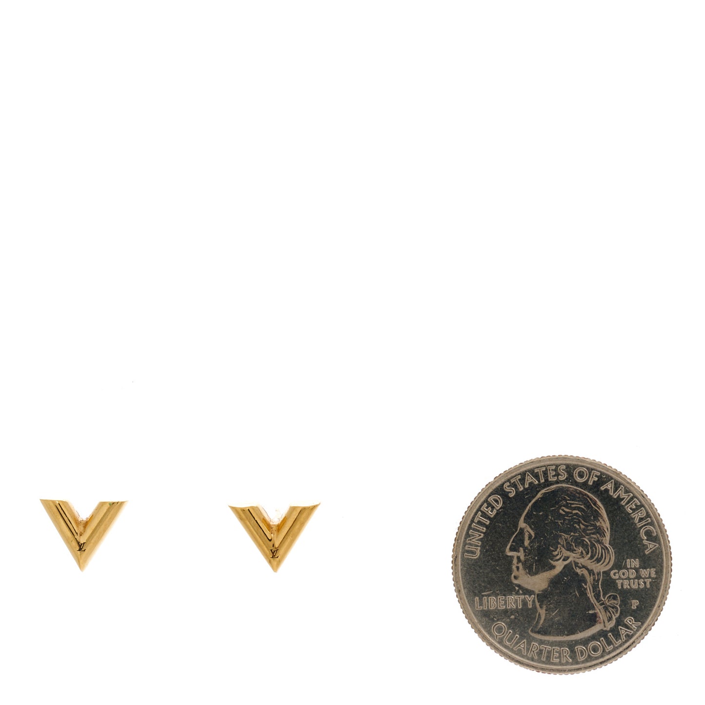 Brass Essential V Stud Earrings Gold