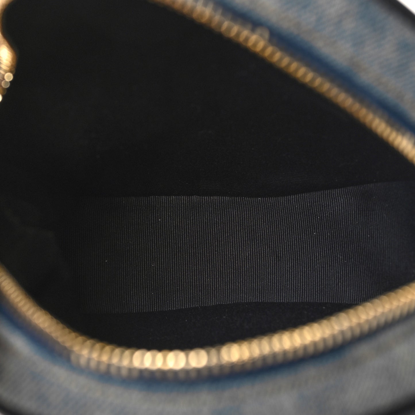 Denim Quilted Monogram Round Crossbody Bag Rodeo Blue Black
