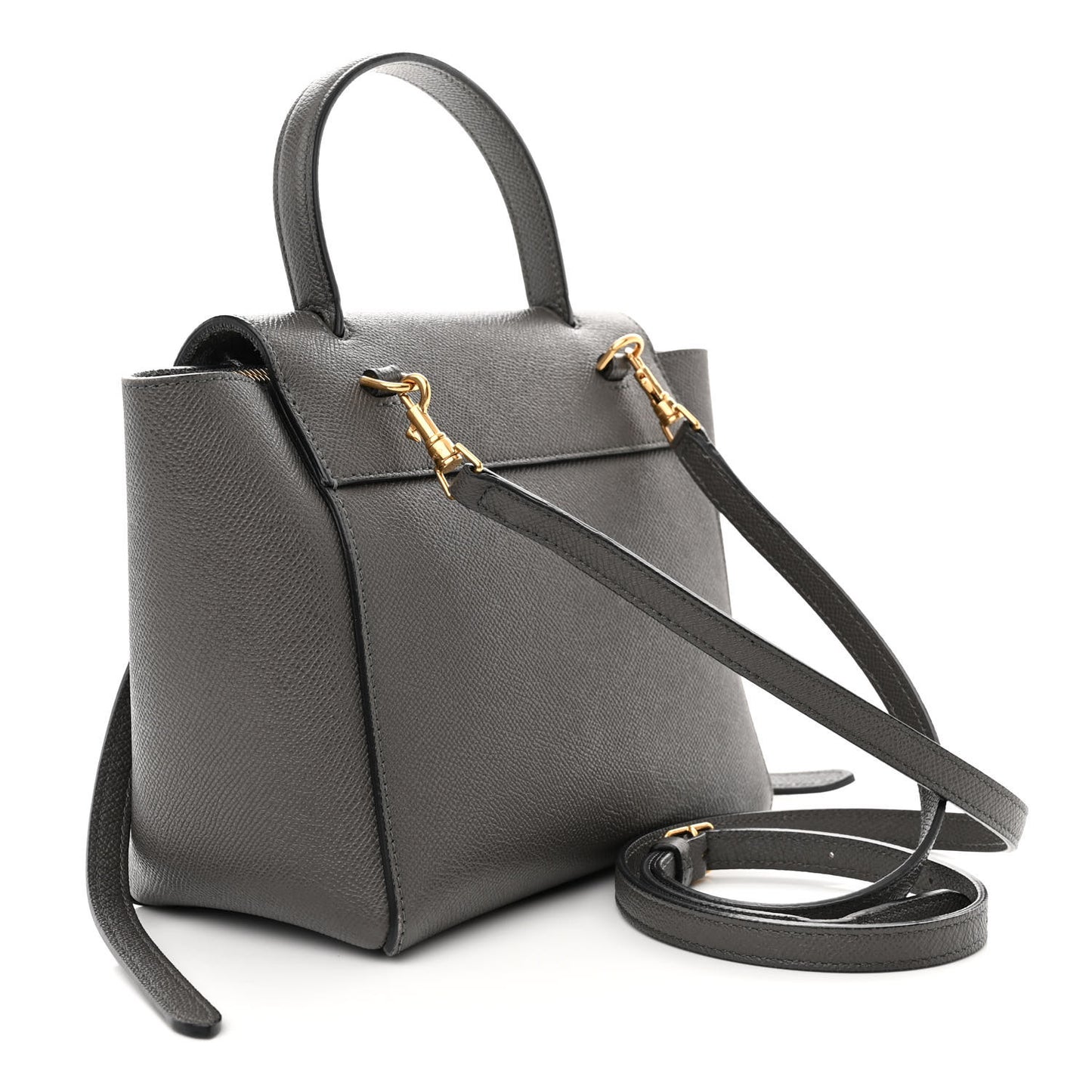 Grained Calfskin Nano Belt Bag Grey