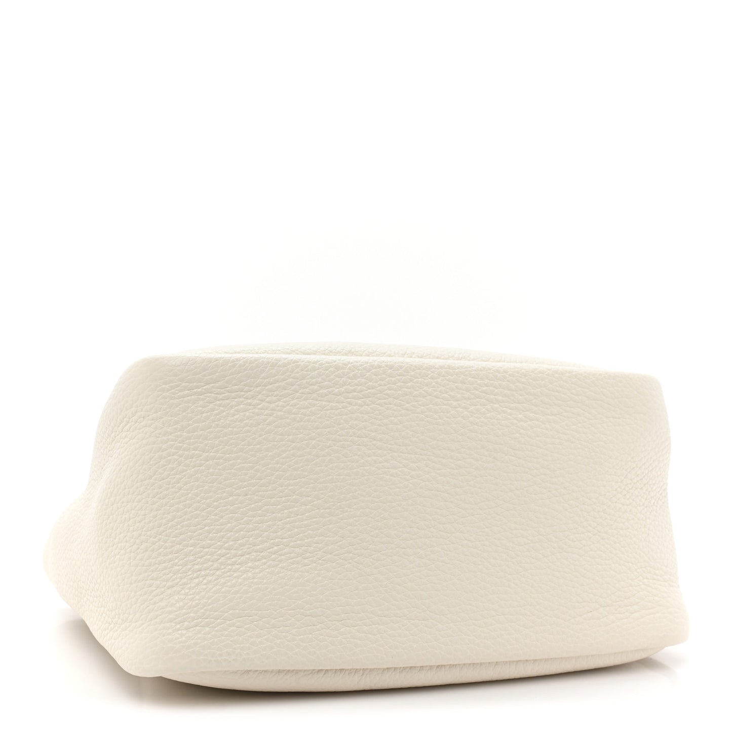 Vitello Daino Soft Small Zippered Top Handle Bag White