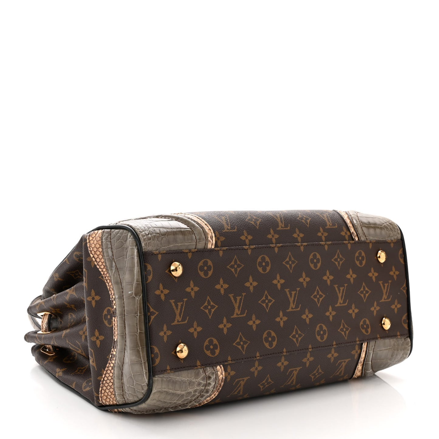 Monogram Snakeskin Alligator Monogramissime Exotic Shopper GM Gris