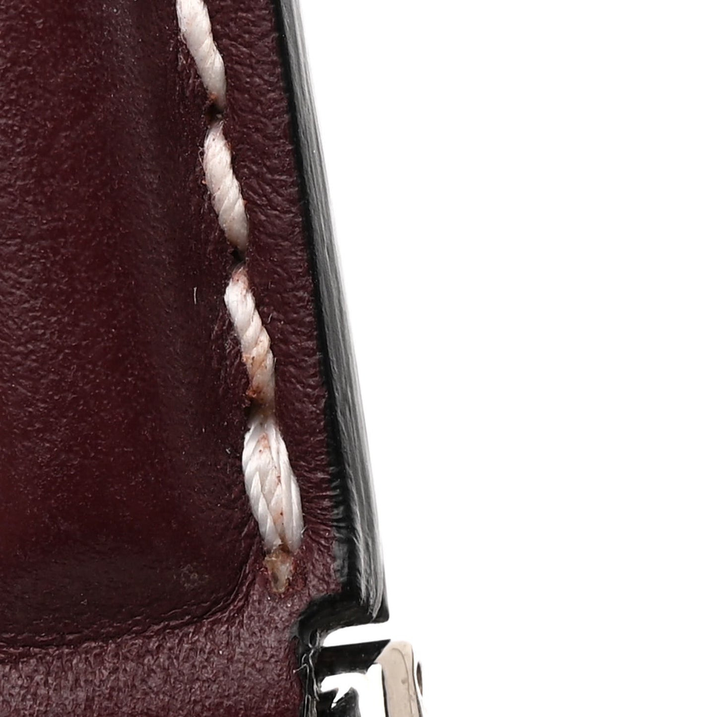 Calfskin Small Bi-Color Topstitch Antigona Oxblood Black