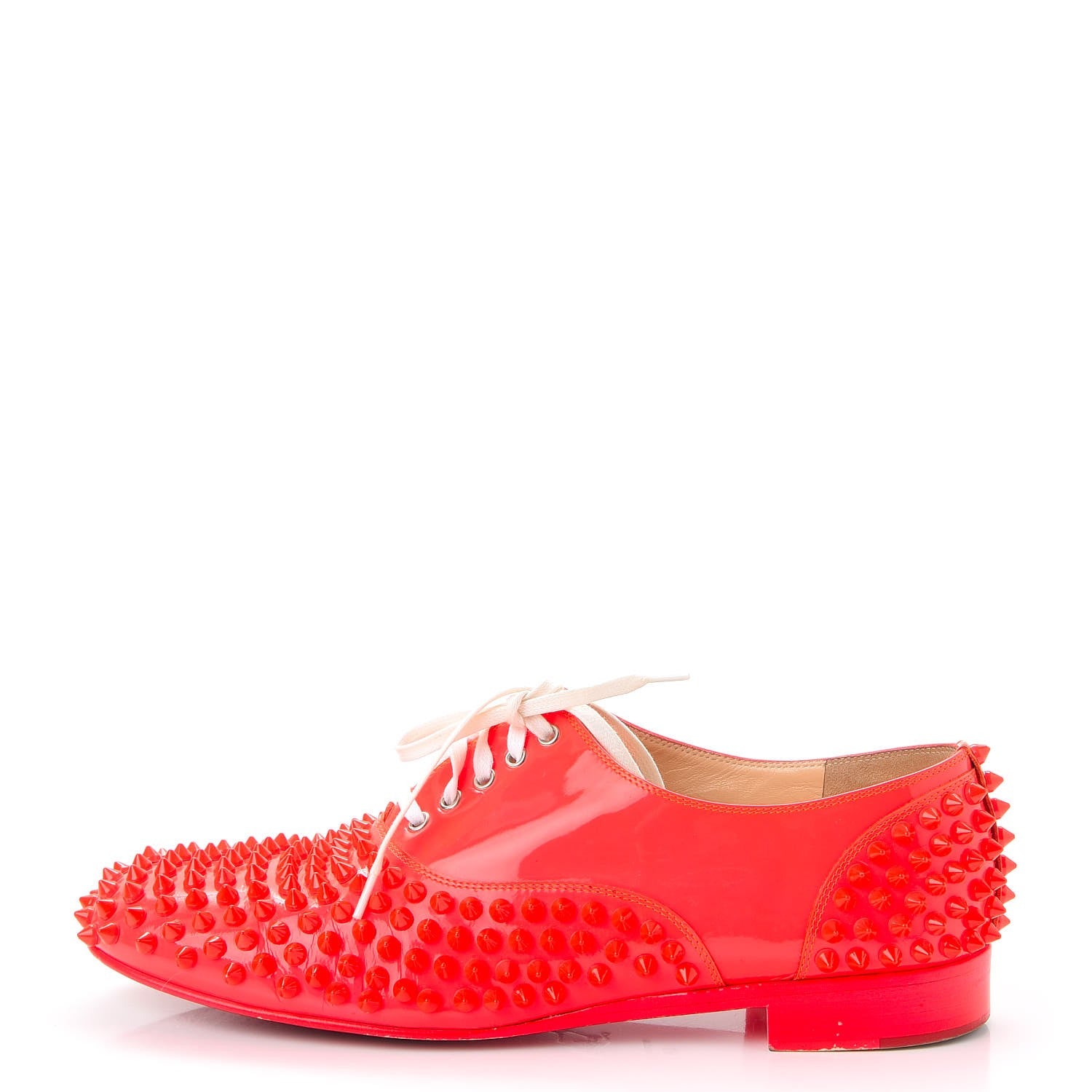 Christian Louboutin Patent Spiked Freddy Oxfords 40 Rose