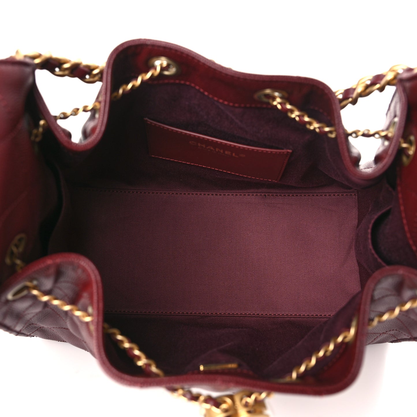 Caviar Quilted Small Chanel 25 Handbag Burgundy