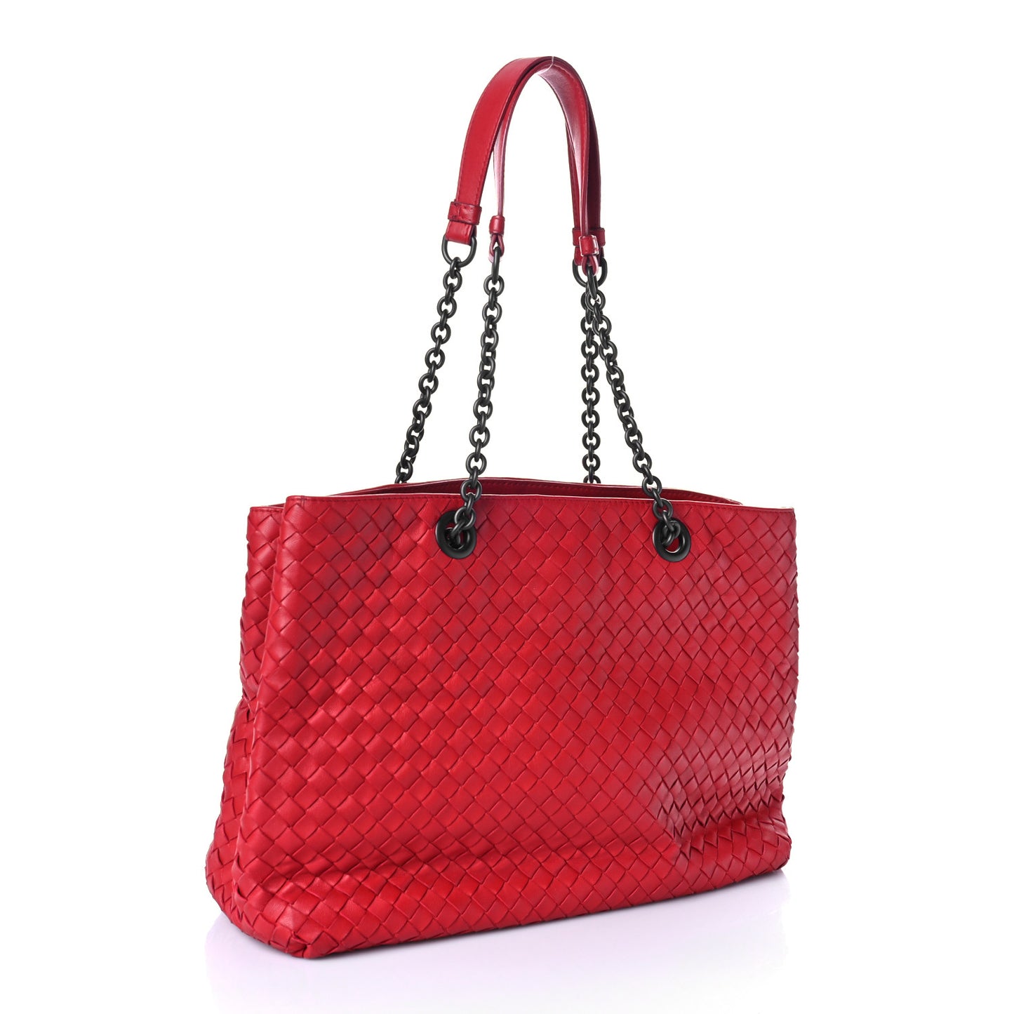 Nappa Intrecciato Medium Tote Red