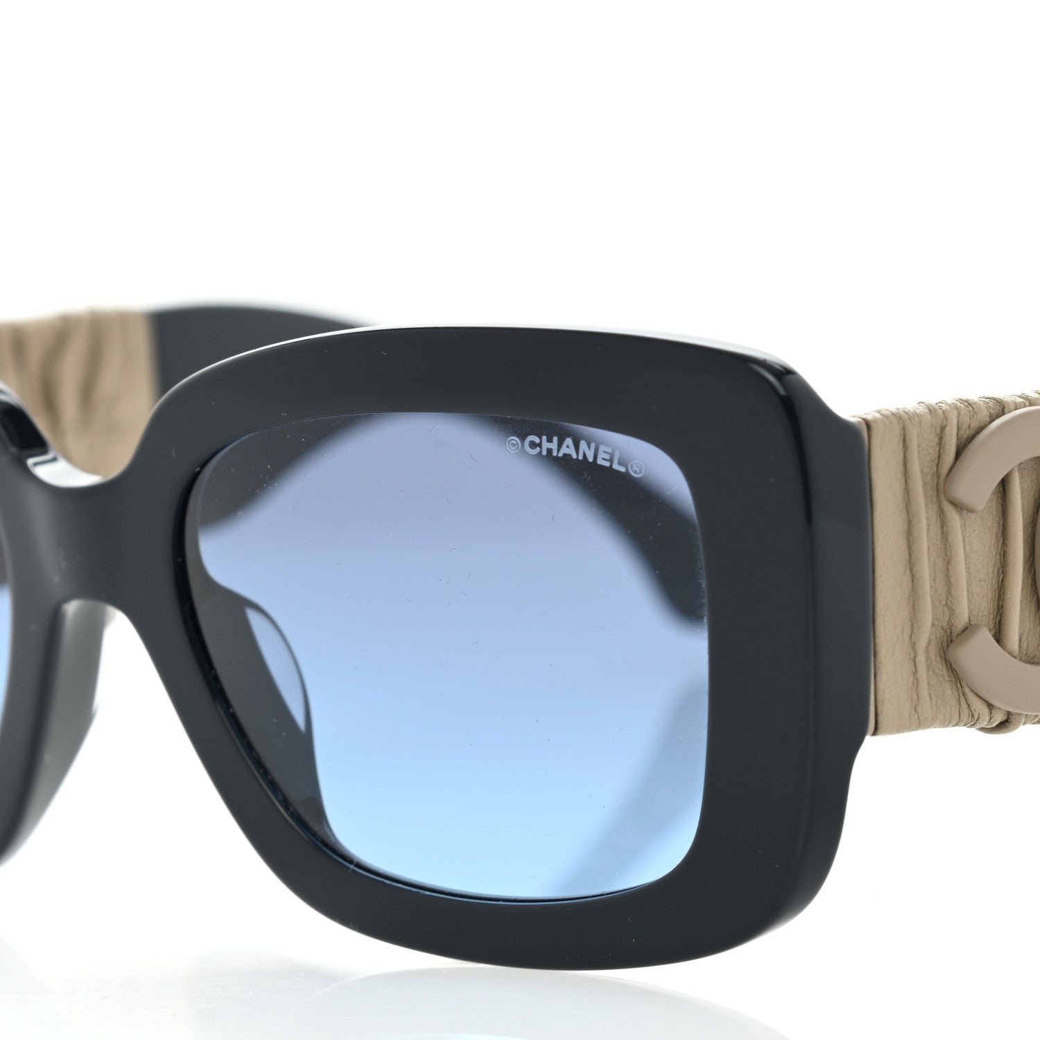 Chanel Acetate Calfskin Square Sunglasses 5473-Q-A Black Beige 5 of 8