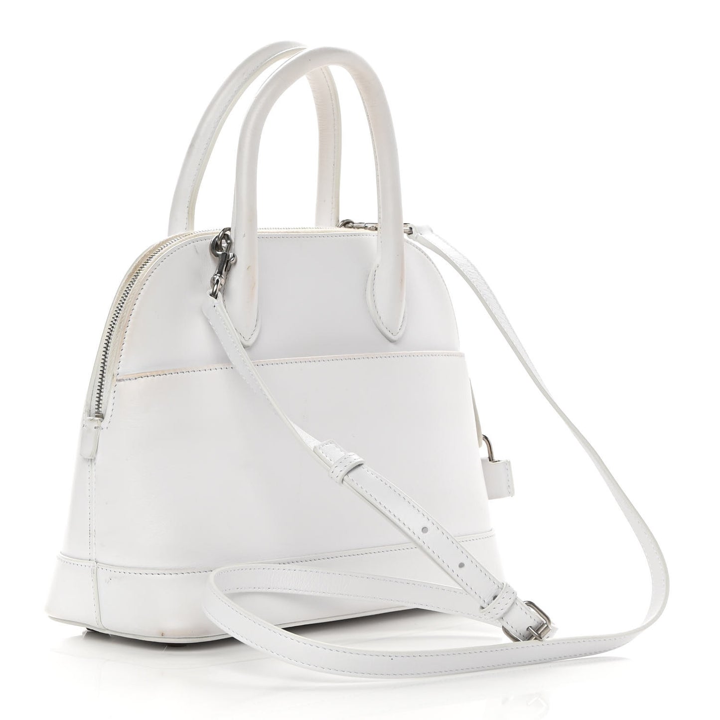 Smooth Calfskin 3D Logo S Ville Top Handle Bag White Screen Blue Black