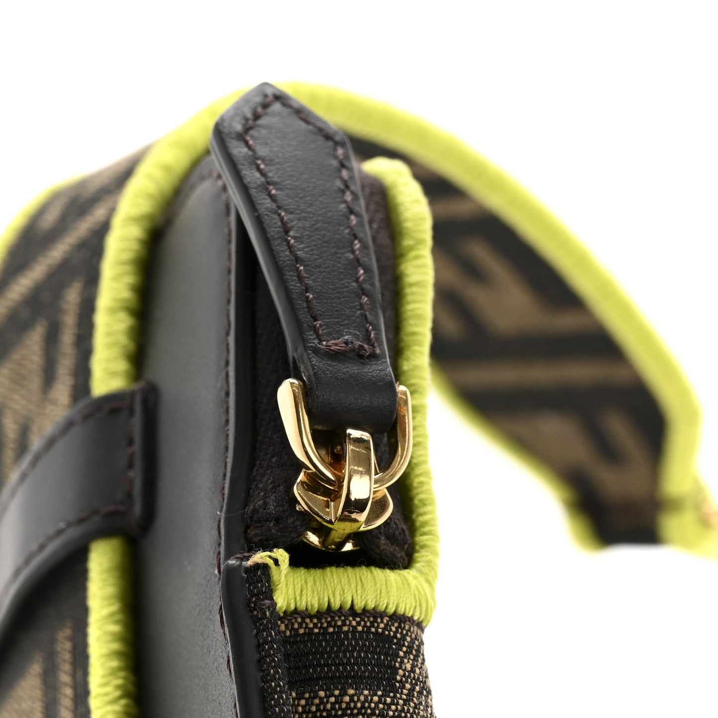 Fabric Jacquard FF 1974 Cell Pocket Strap You Tobacco Moro Giallo Fluo
