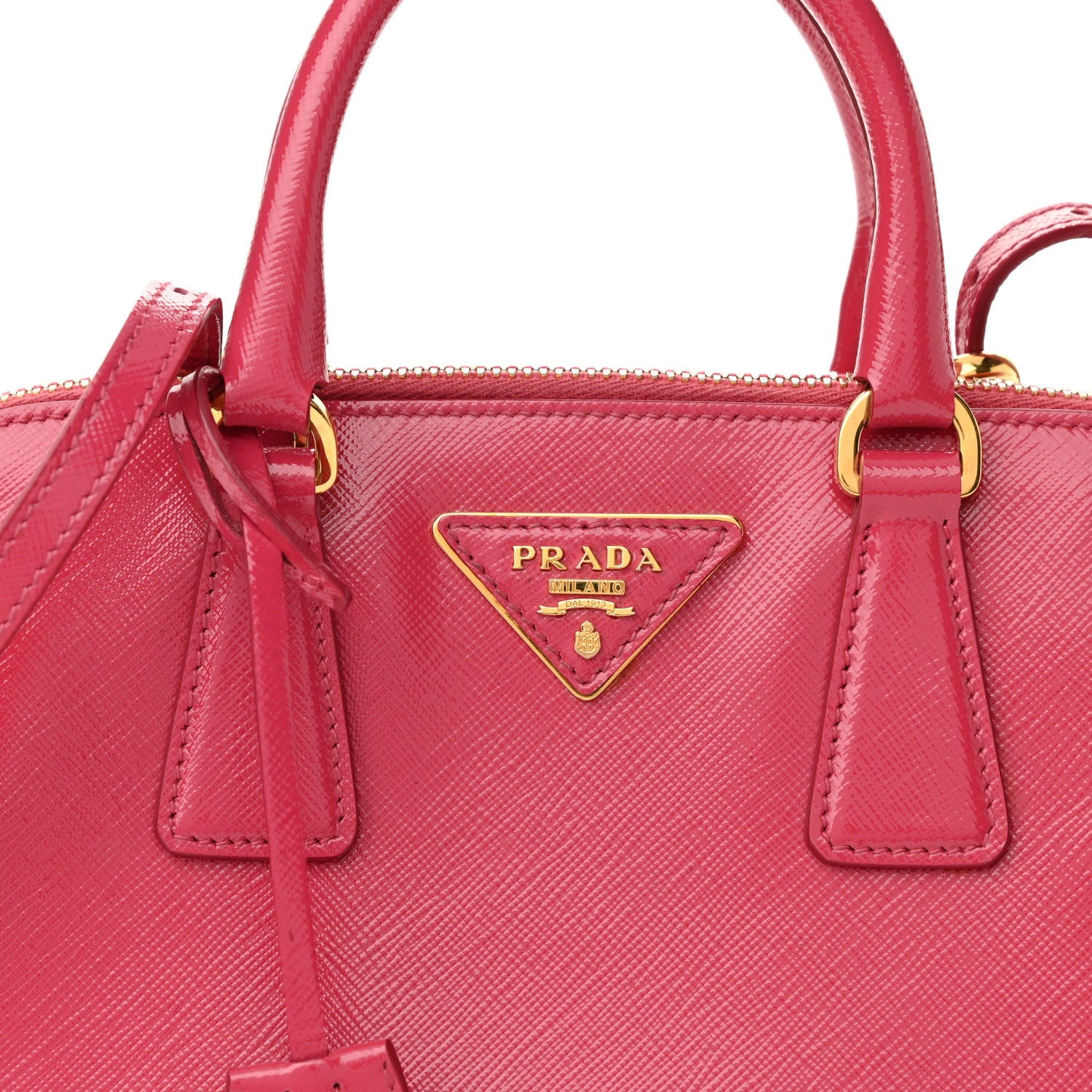 Prada Saffiano Lux Small Promenade Tote Peonia 7 of 9