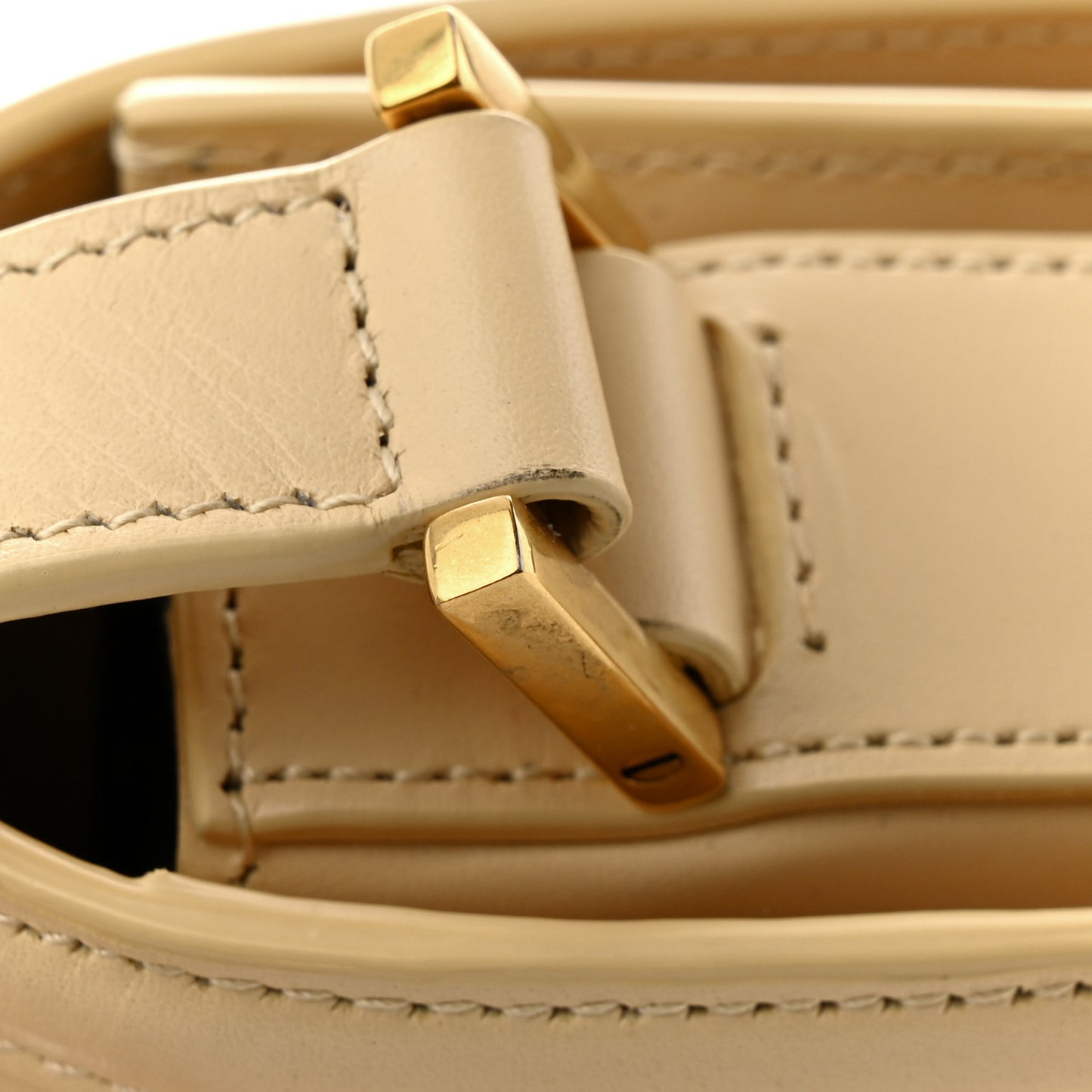 Smooth Calfskin Small Solferino Satchel Ivory Natural