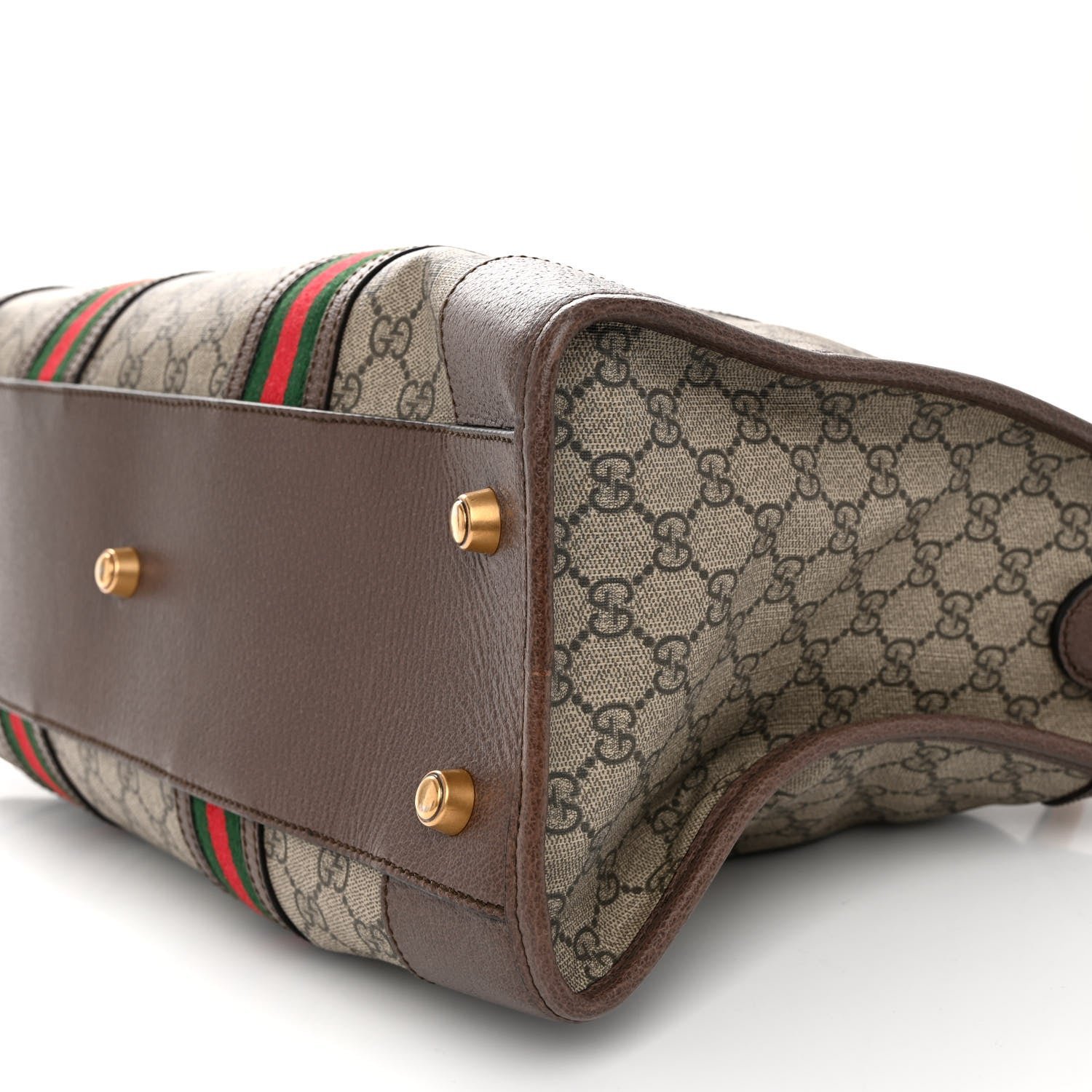 Gucci Soft GG Supreme Monogram Web Large Duffle Bag Beige New Acero Crop 9 of 9