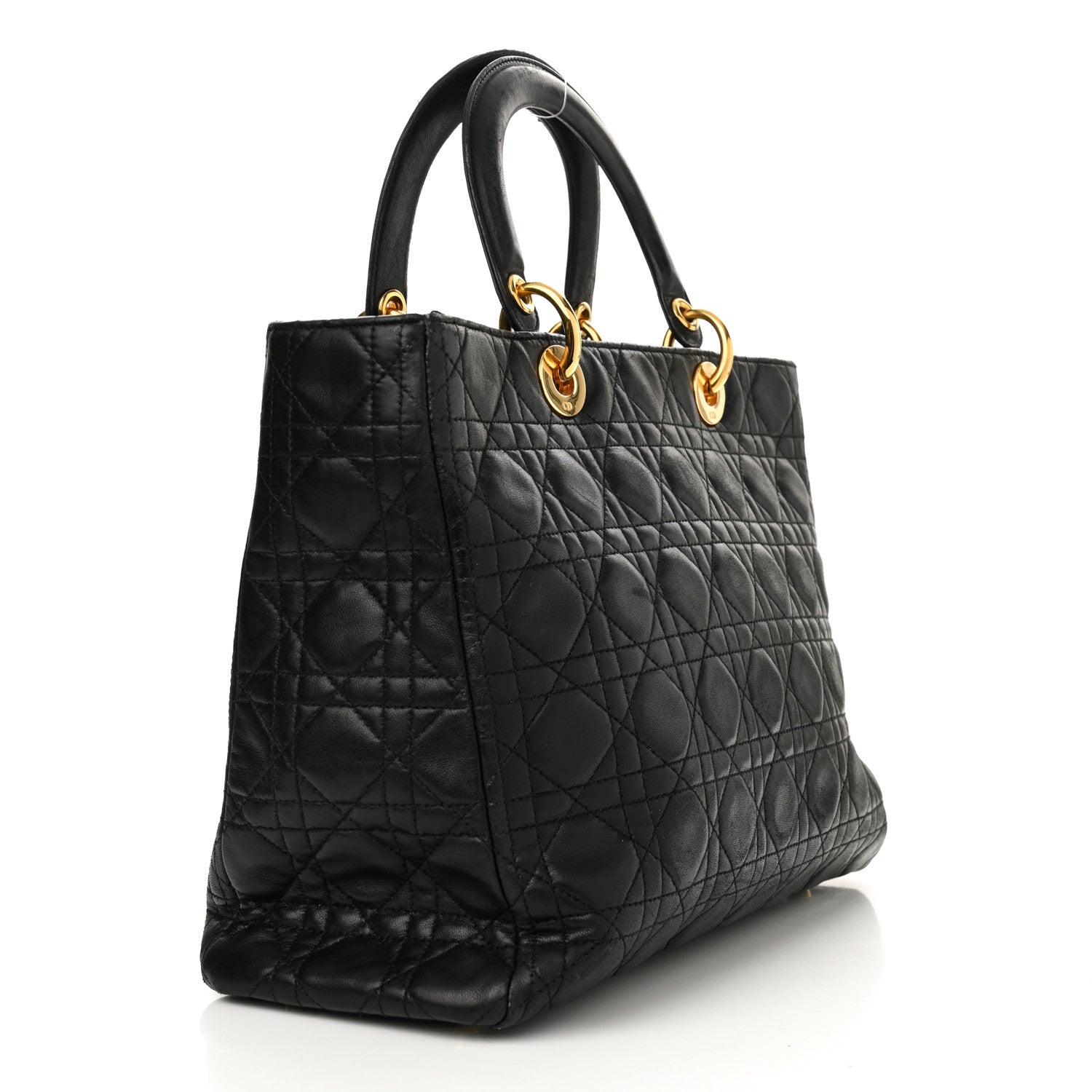 Christian Dior Lambskin Cannage Large Lady Dior Black 3 of 22
