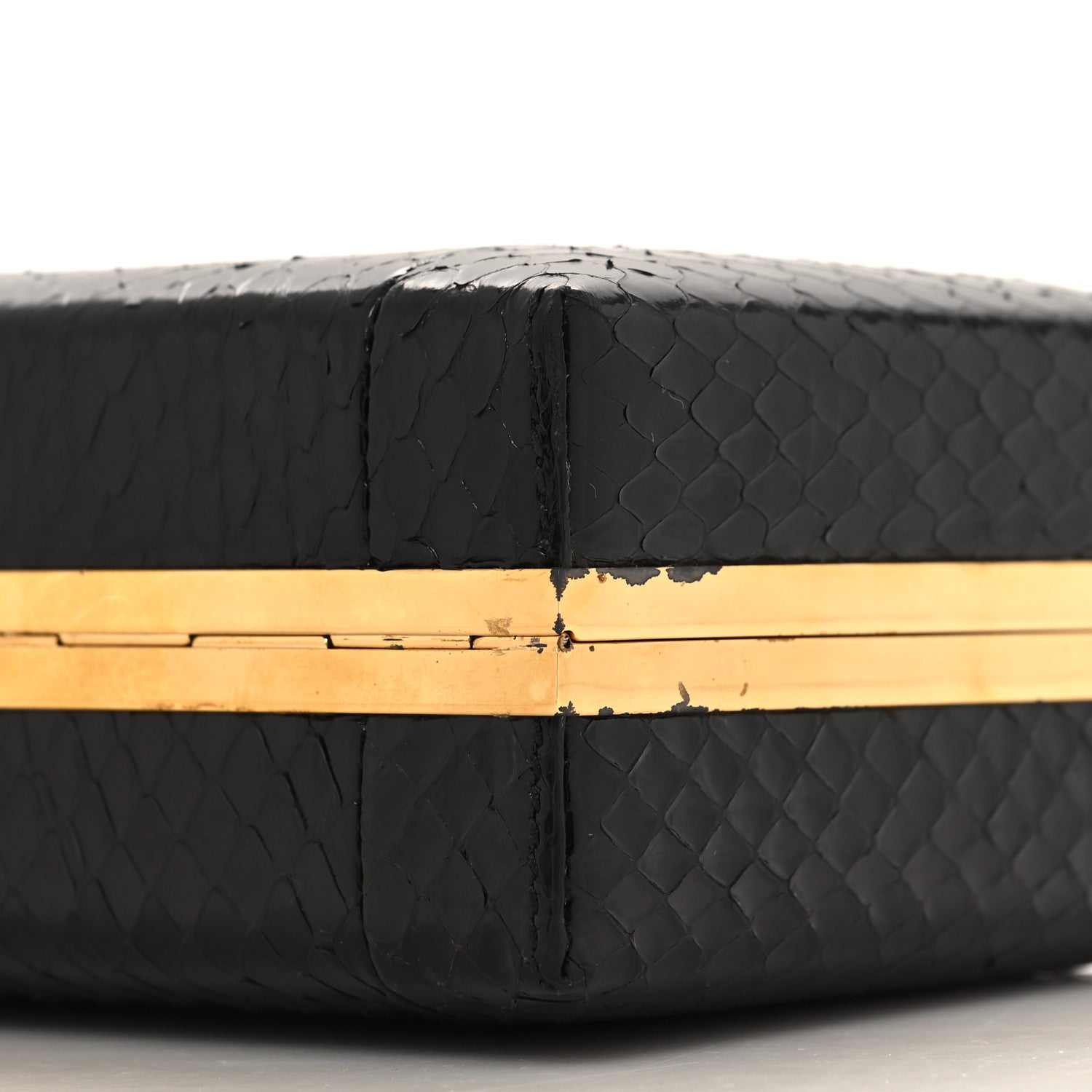 Alexander McQueen Snakeskin Poppy Cage Knuckle Box Clutch Black 10 of 13