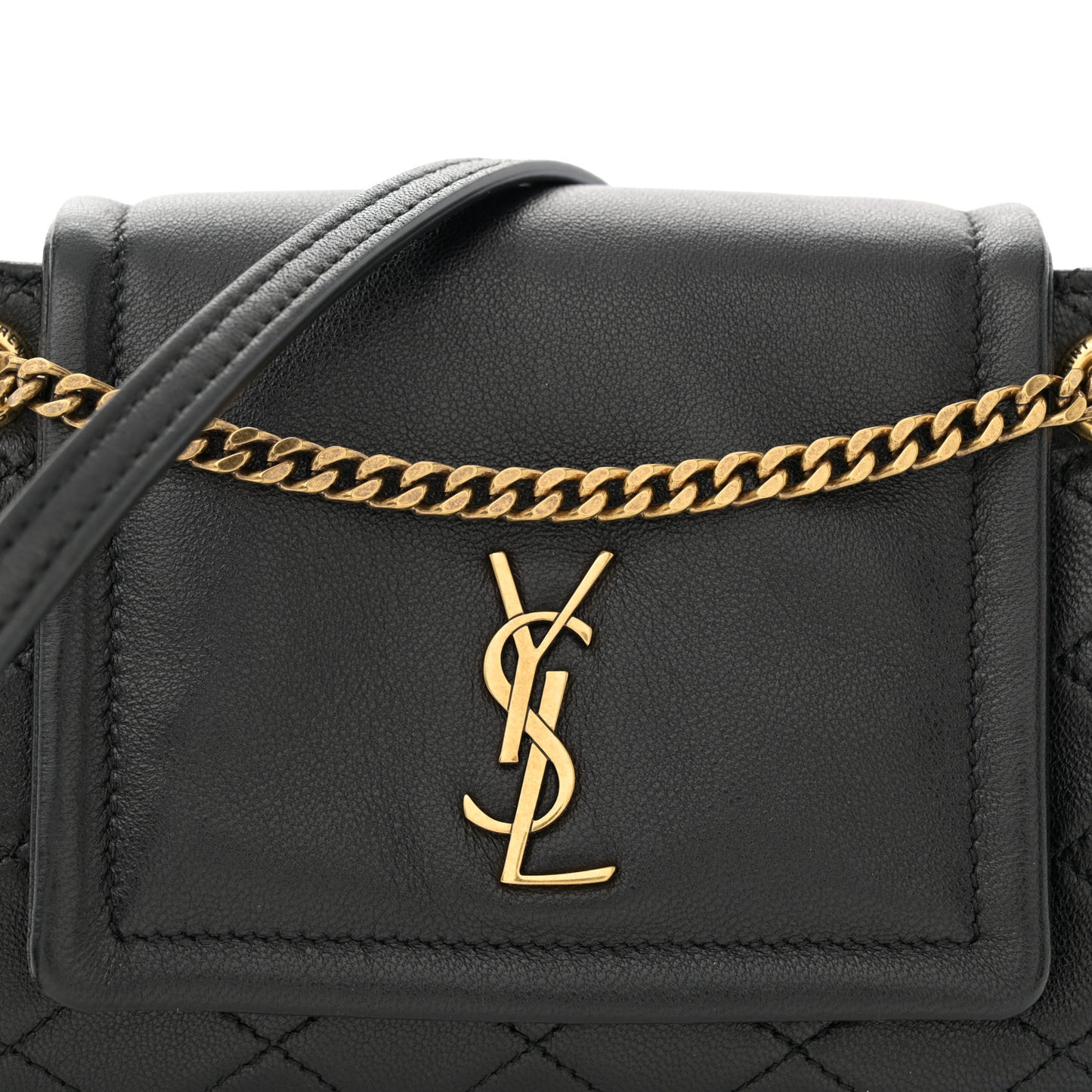 Lambskin Quilted Monogram Mini Nolita Black