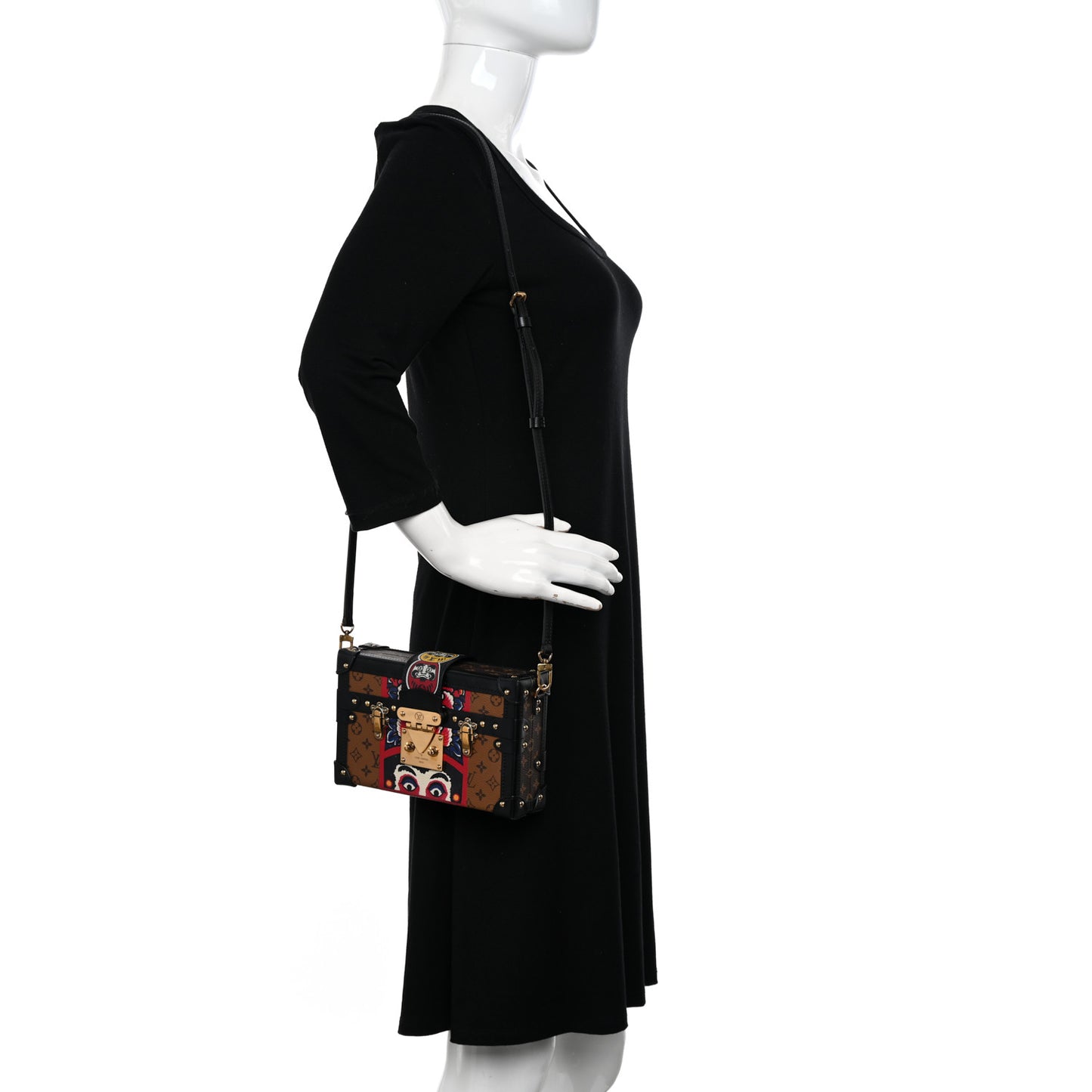 Reverse Monogram Kabuki Petite Malle Black