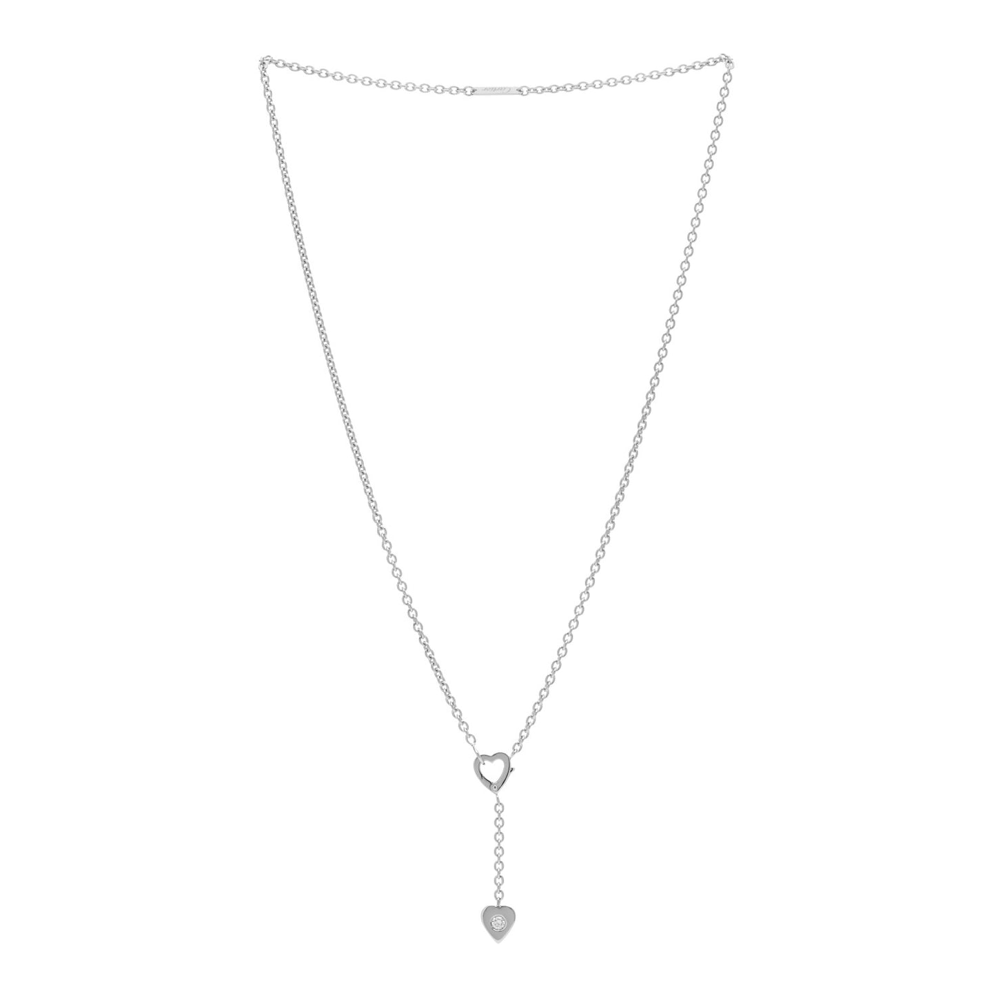 18K White Gold Diamond Mon Amour Lariat Necklace