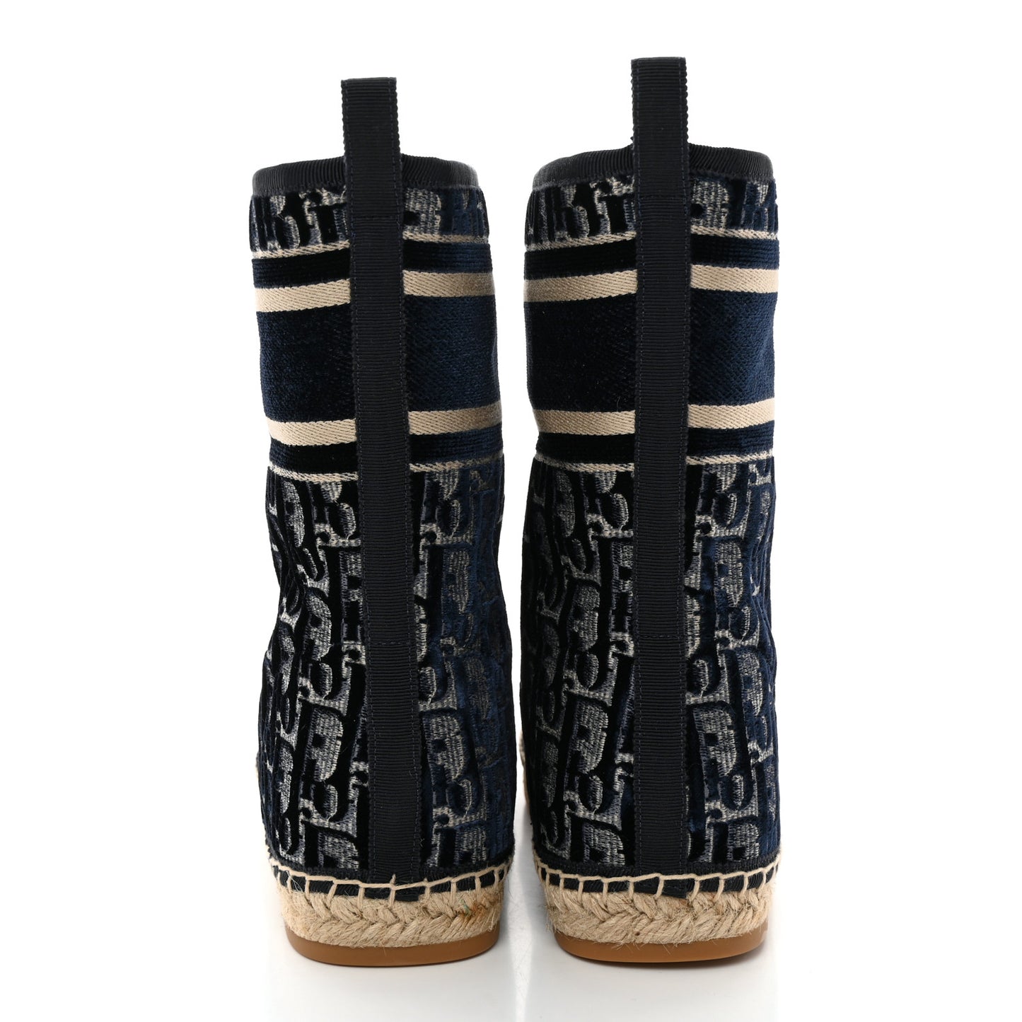 Velvet Oblique Granville Espadrille Boots 37 Deep Blue