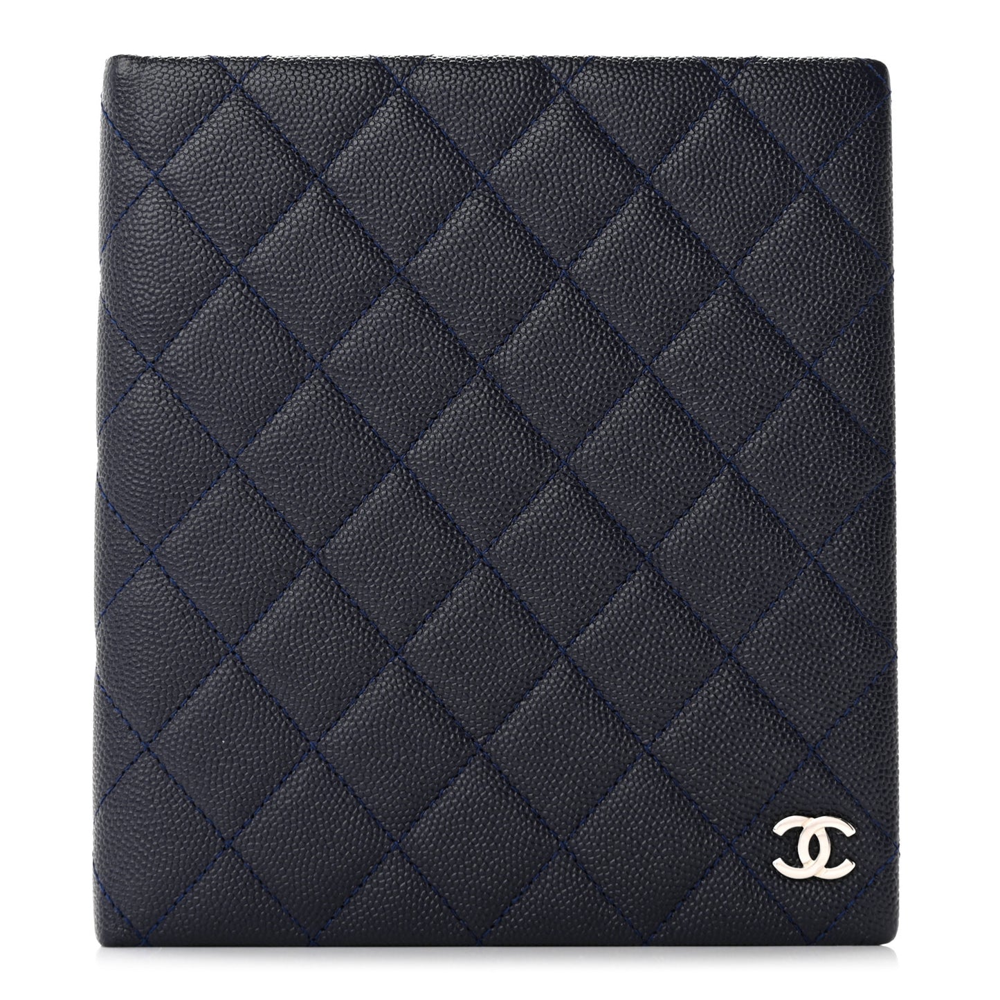 Caviar Quilted Notebook Navy Blue