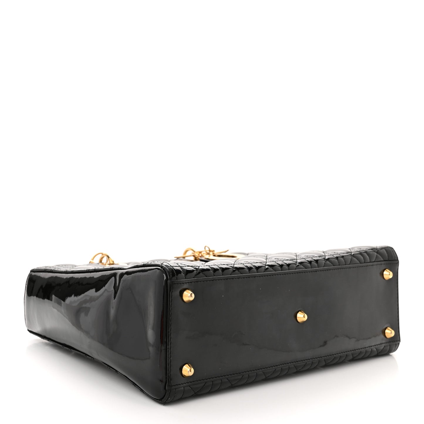 Patent Cannage Large Lady Dior Black