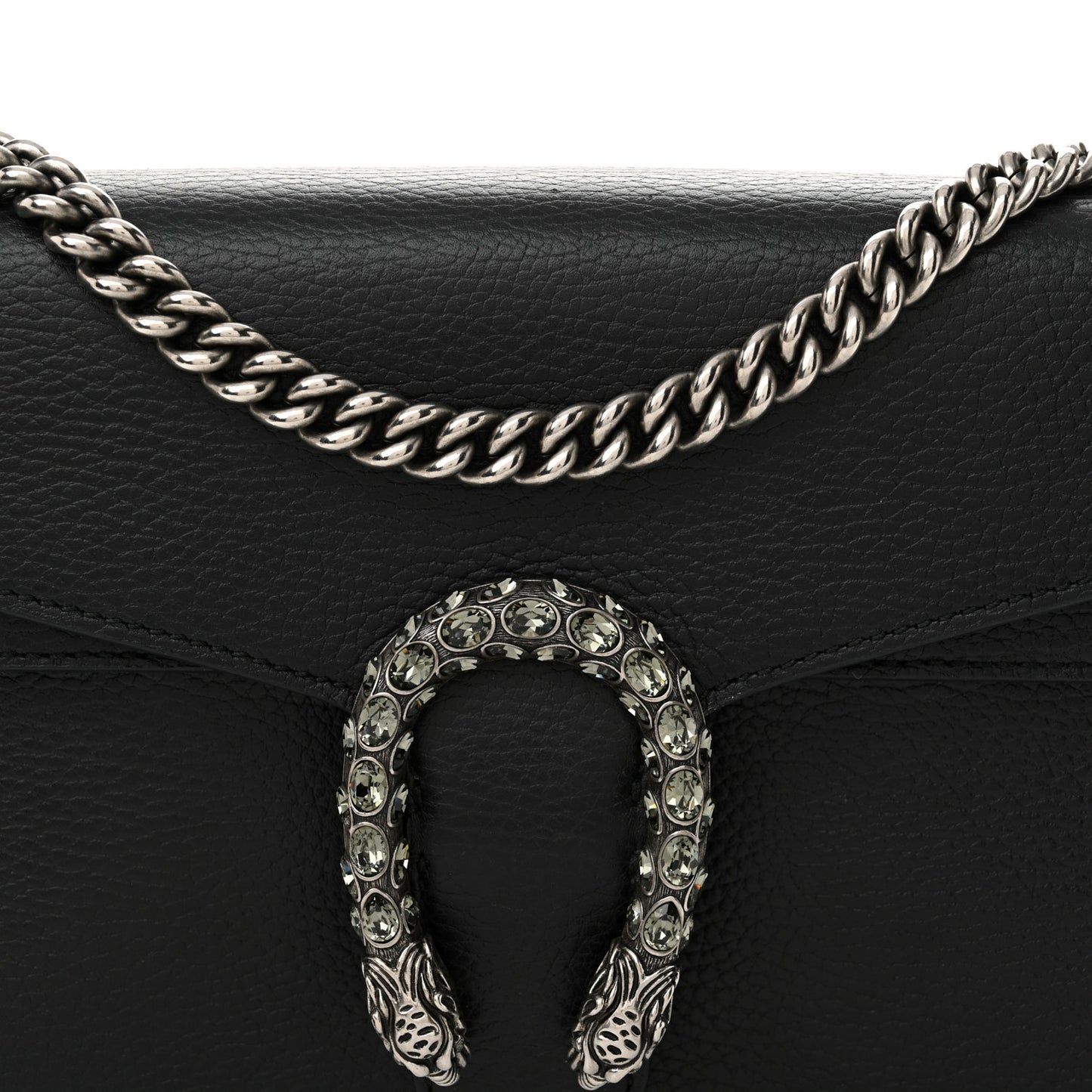Pebbled Calfskin Small Dionysus Shoulder Bag Black