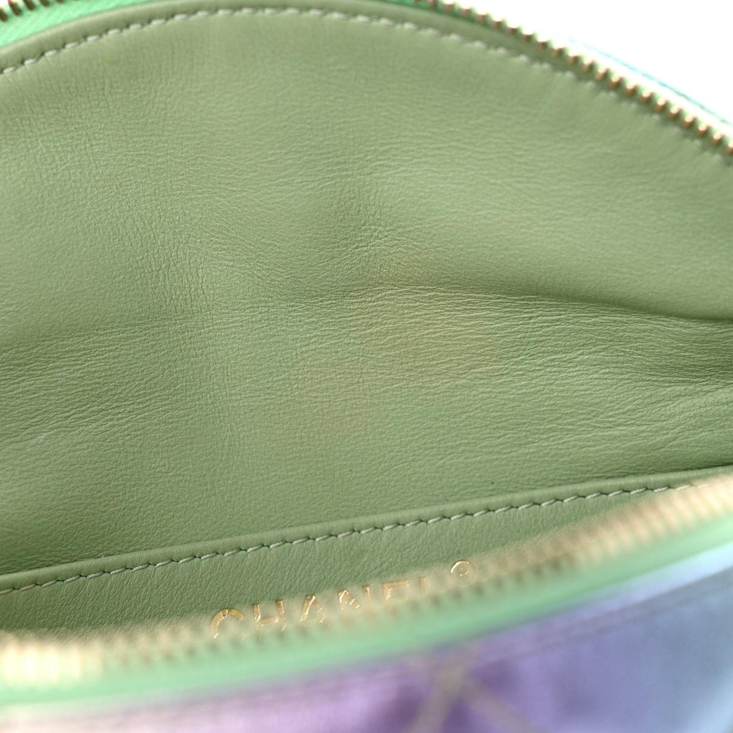 Gradient Metallic Lambskin Quilted Walking Mood Waist Bag Fanny Pack Pink Purple Green