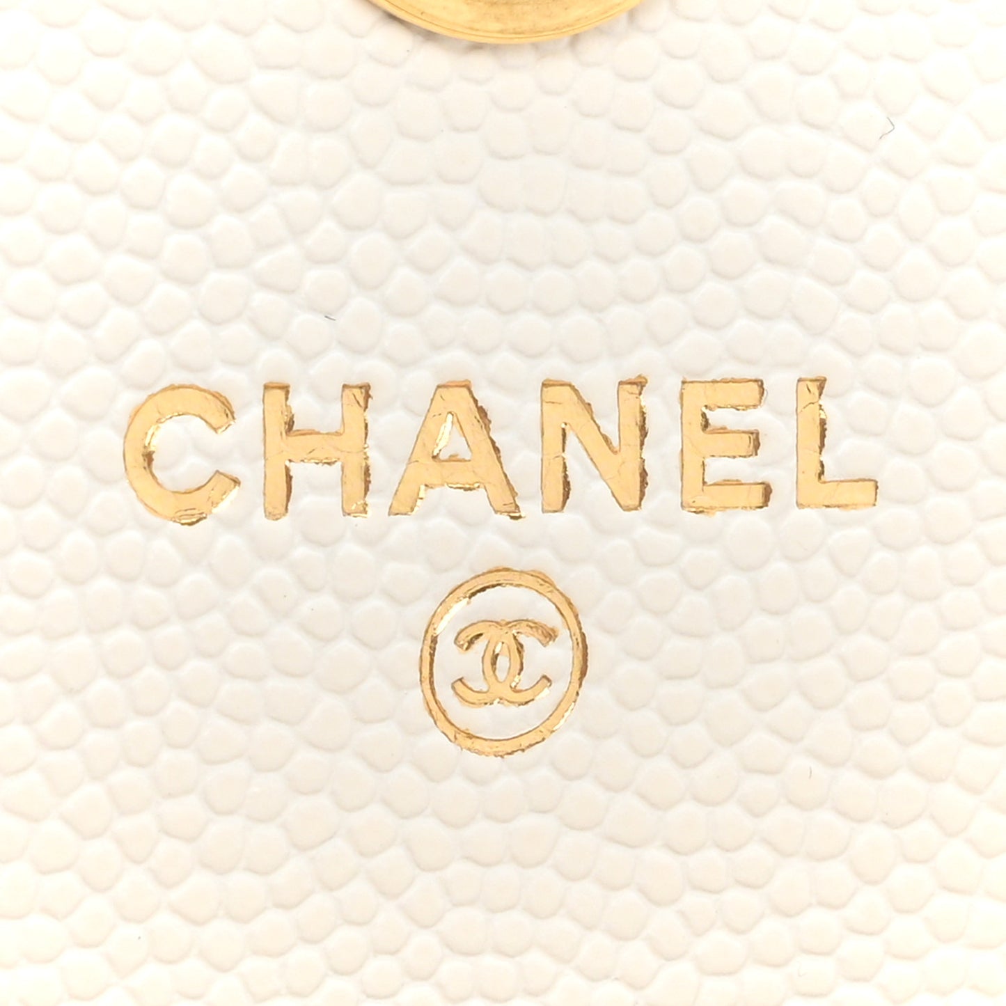 Caviar Quilted Enamel Coco Casino Flap Phone Holder With Chain White