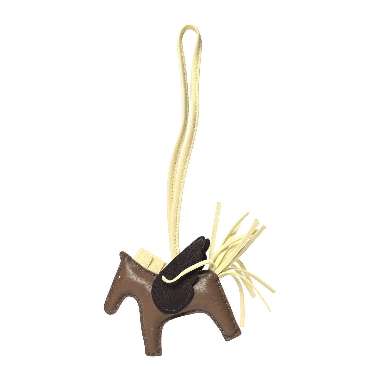 Milo Lambskin Grigri Rodeo Pegase Horse Bag Charm PM Etoupe Jaune Milton Rouge Sellier