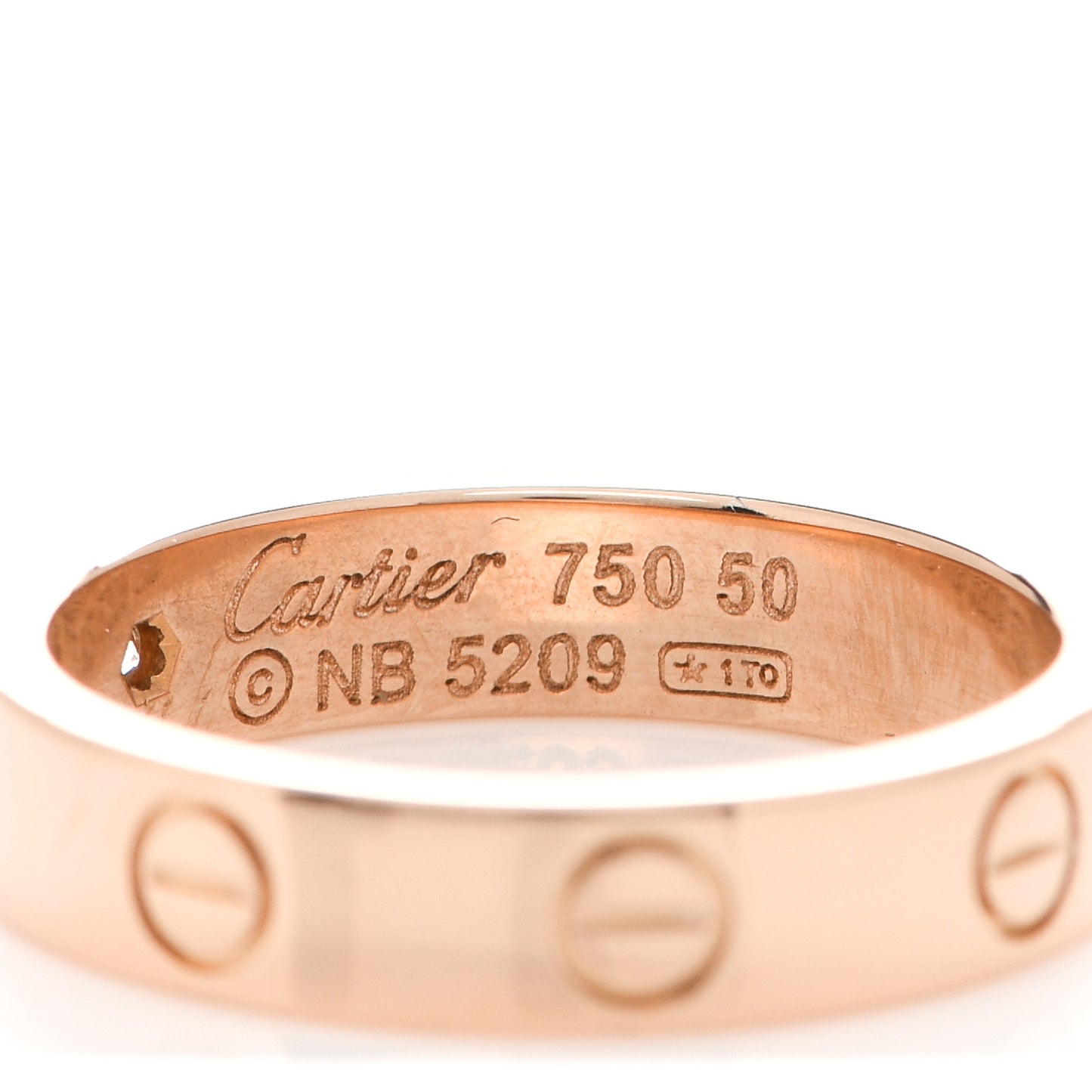 18K Pink Gold Diamond 4mm LOVE Wedding Band Ring 50 5.25