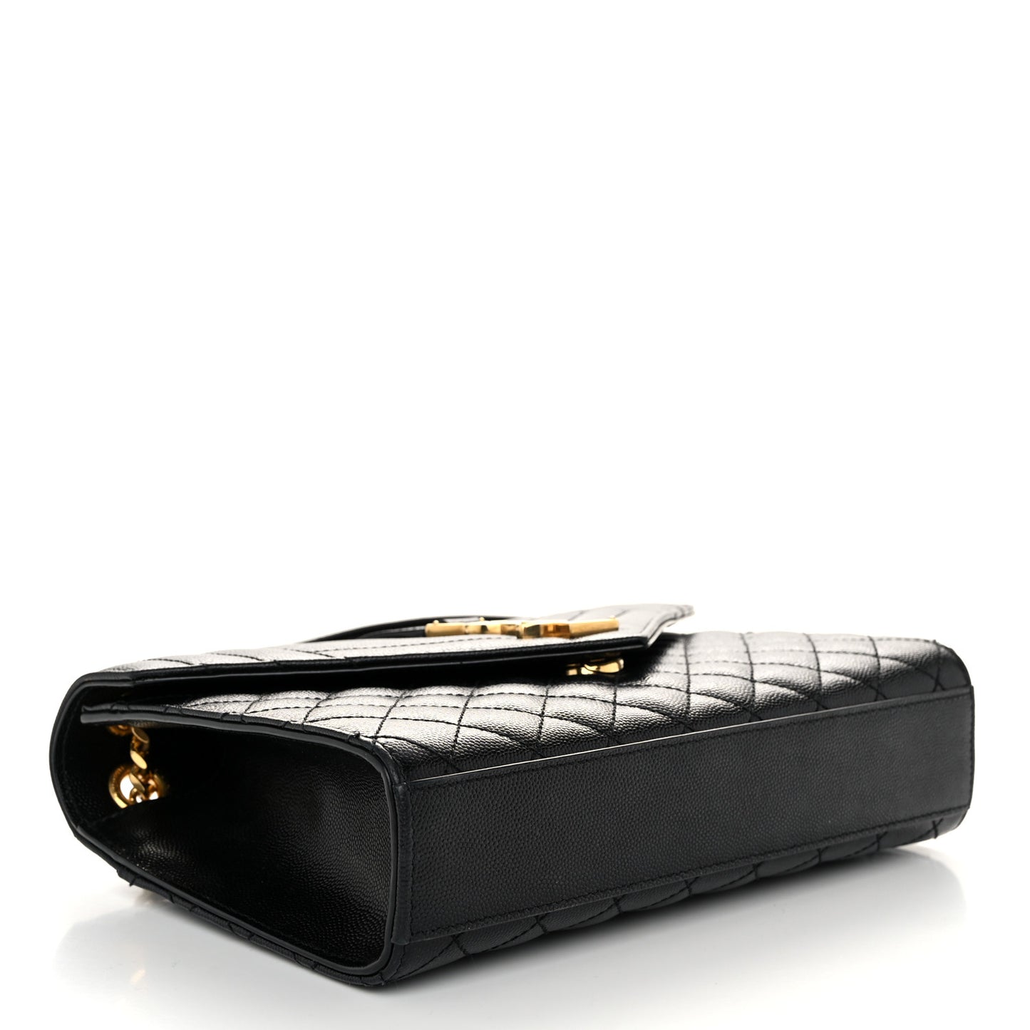 Grain De Poudre Textured Mixed Matelasse Triquilt Medium Monogram Satchel Black