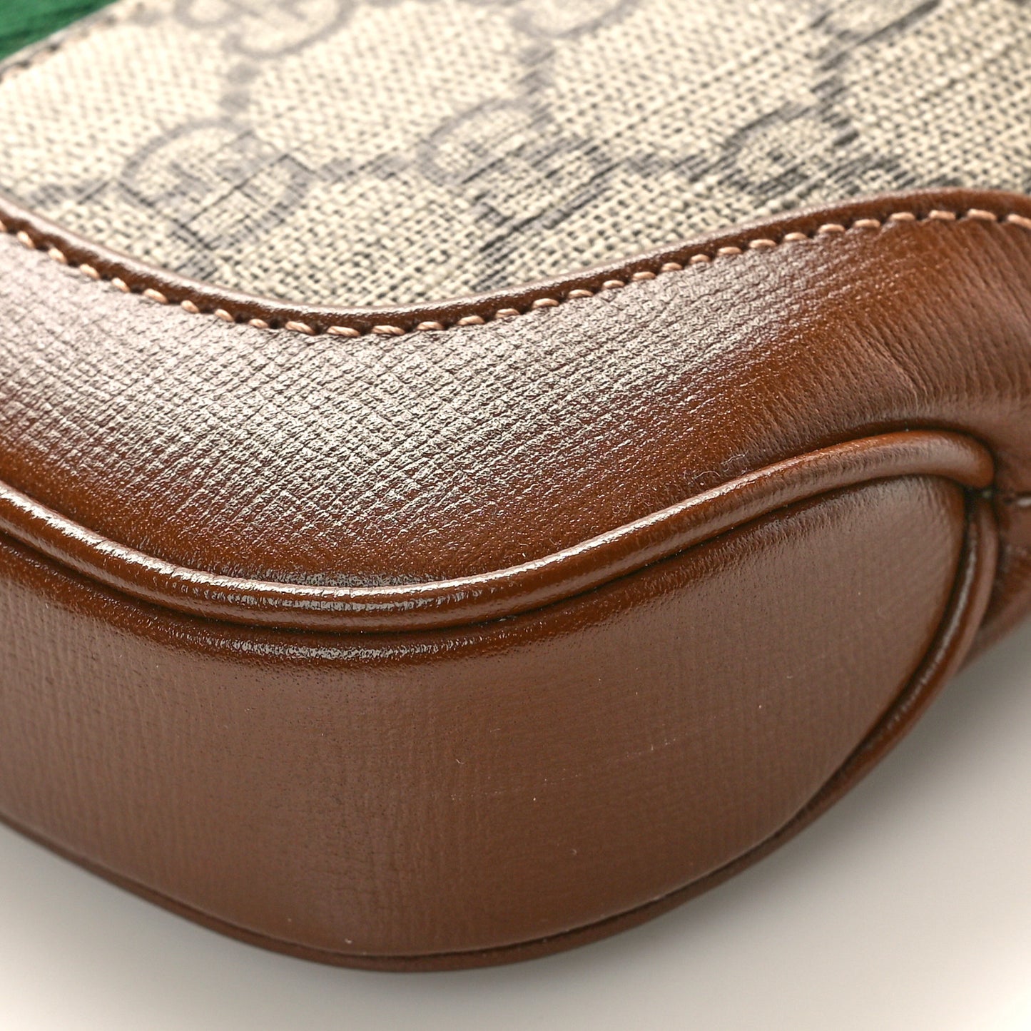 GG Supreme Monogram Azalea Calfskin Web Mini Jackie 1961 Hobo Beige Ebony Brown Sugar