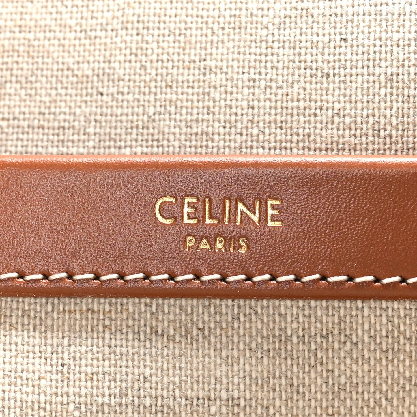 Canvas Calfskin Triomphe Large Cabas Thais Camel