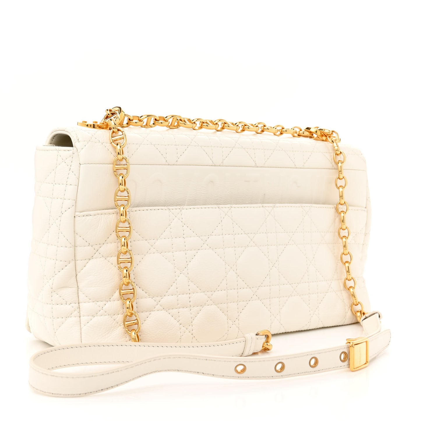 Grained Calfskin Cannage Large Caro Bag Latte