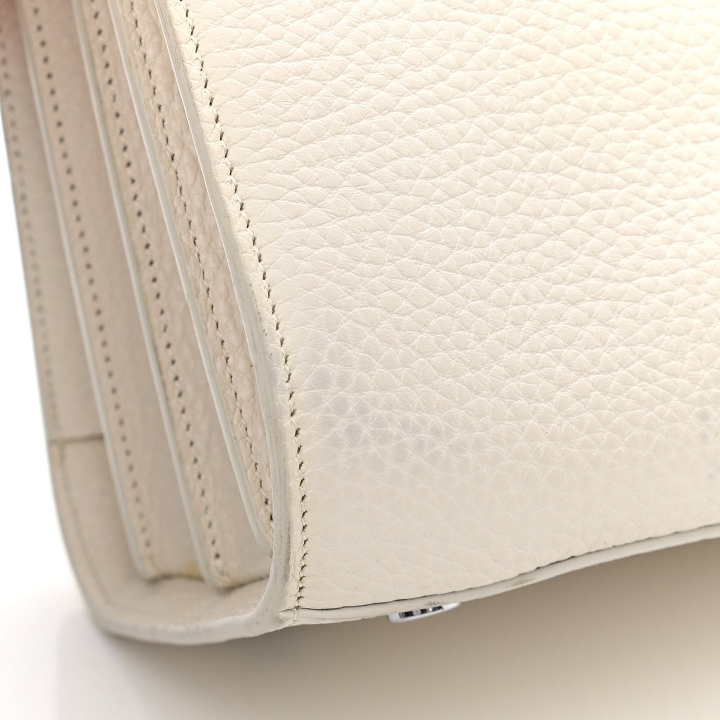 Grained Calfskin Small Sac De Jour Dove White