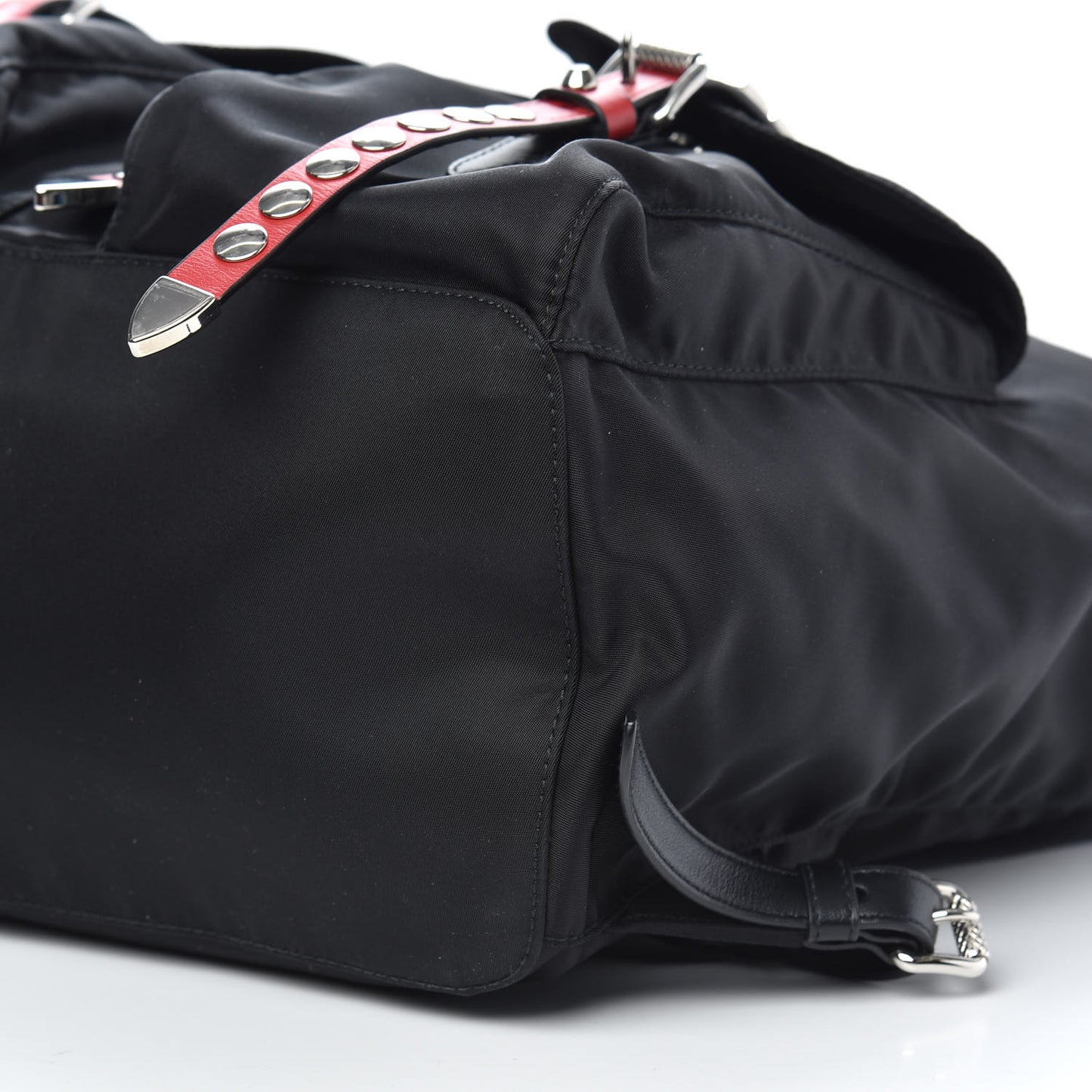 Nylon New Vela Studded Backpack Black Fuoco